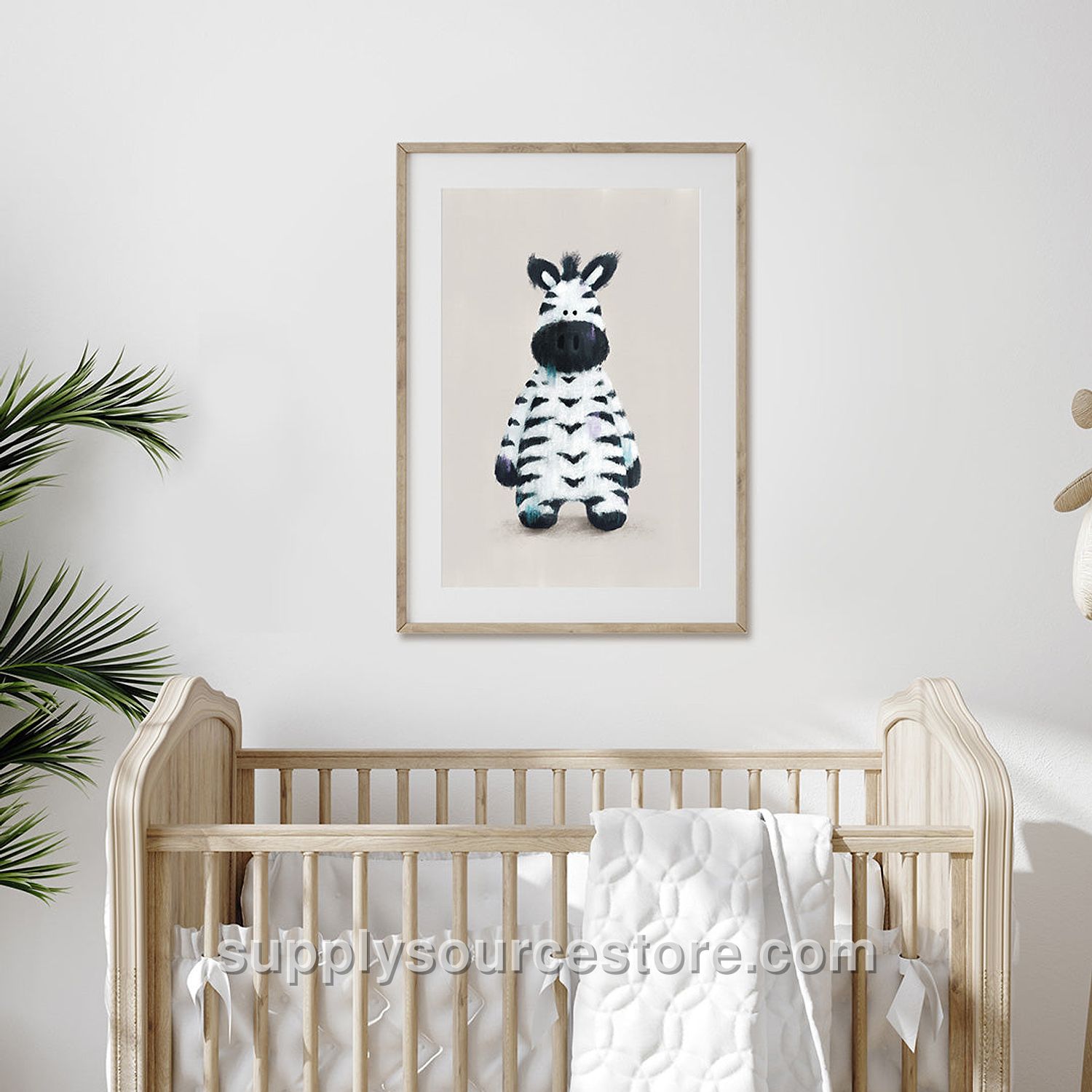 Neutral Safari Zebra Nursery Print