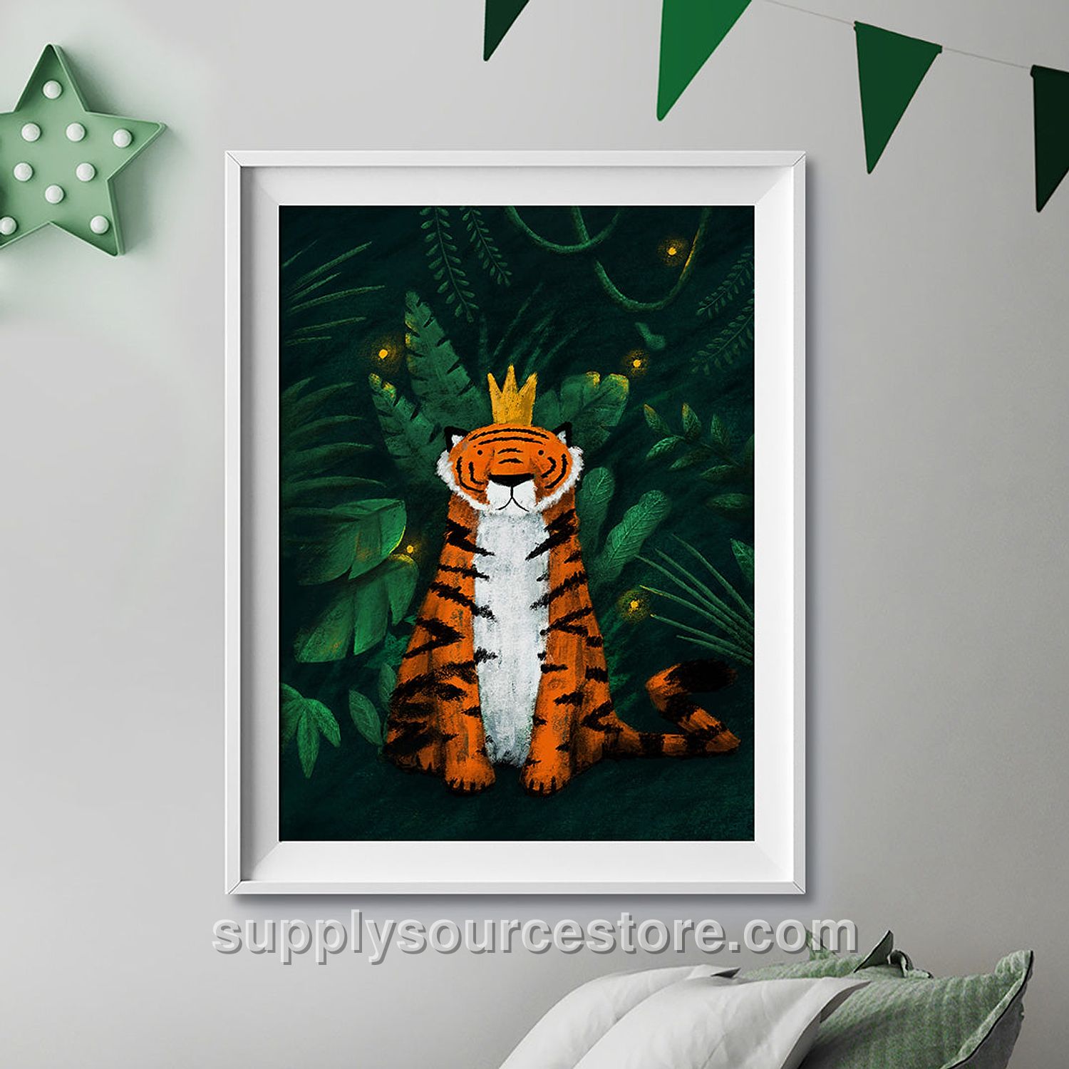 Jungle Tiger King Nursery Print