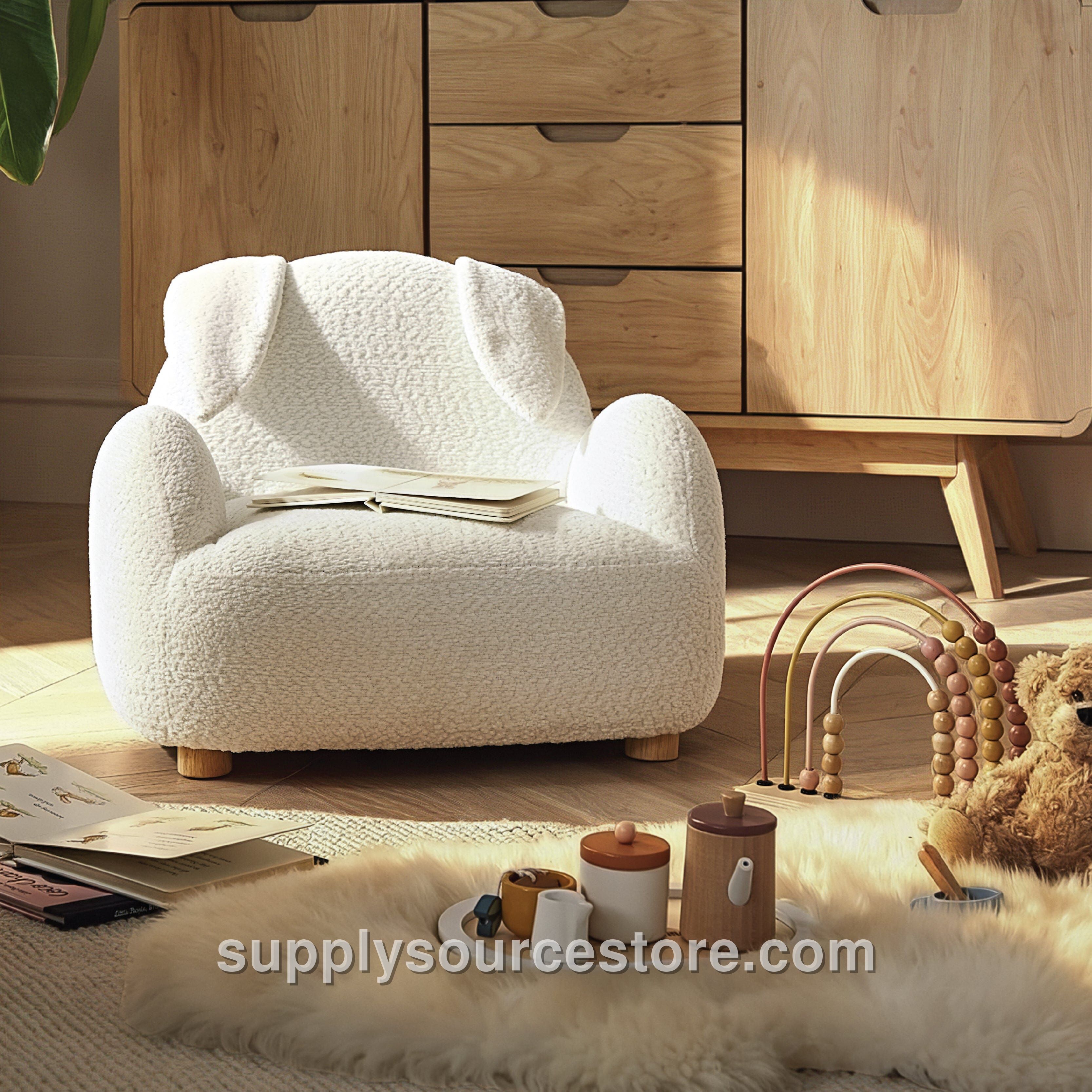 Etta Bunny Kids Chair - Boucle Off White