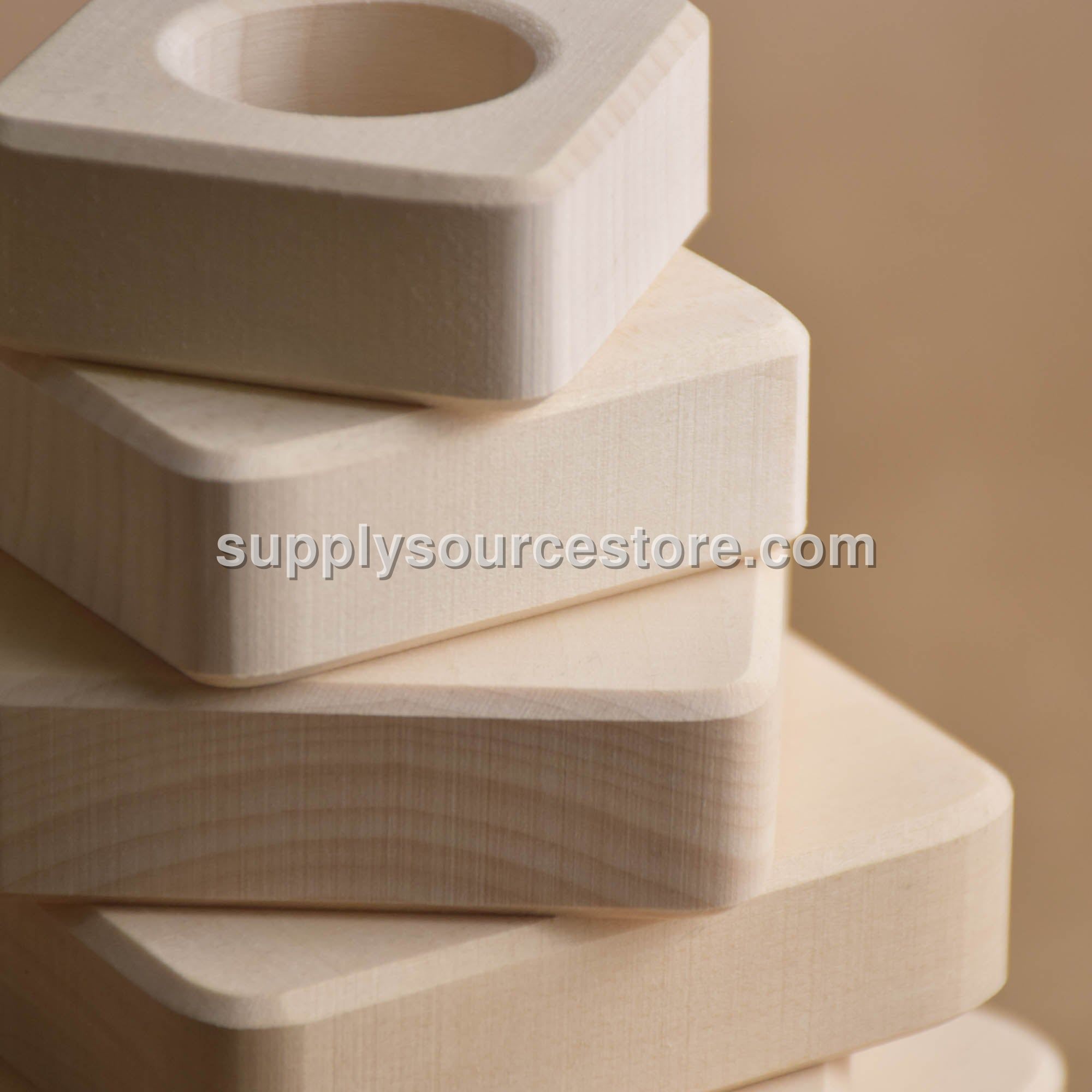 Natural Ring Stacking Toy Square