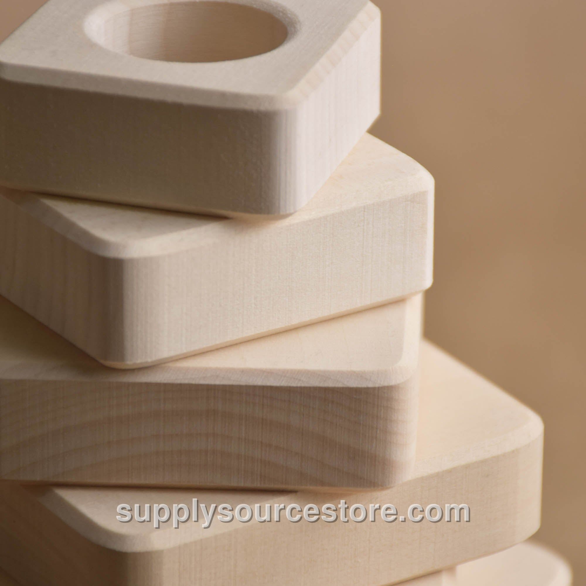 Natural Ring Stacking Toy Square