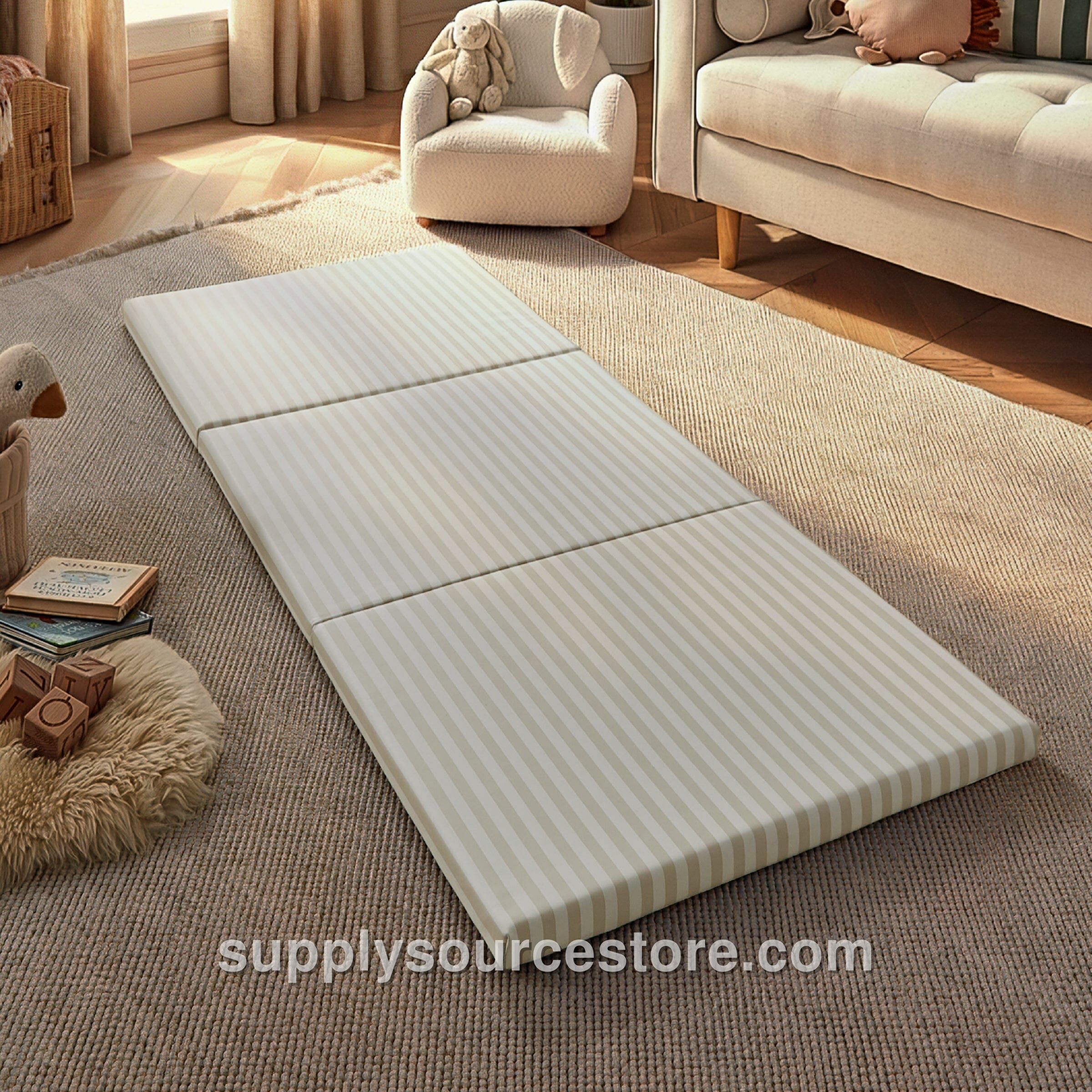 Soft Play 3-Fold Tumble Mat - Cookie Stripe