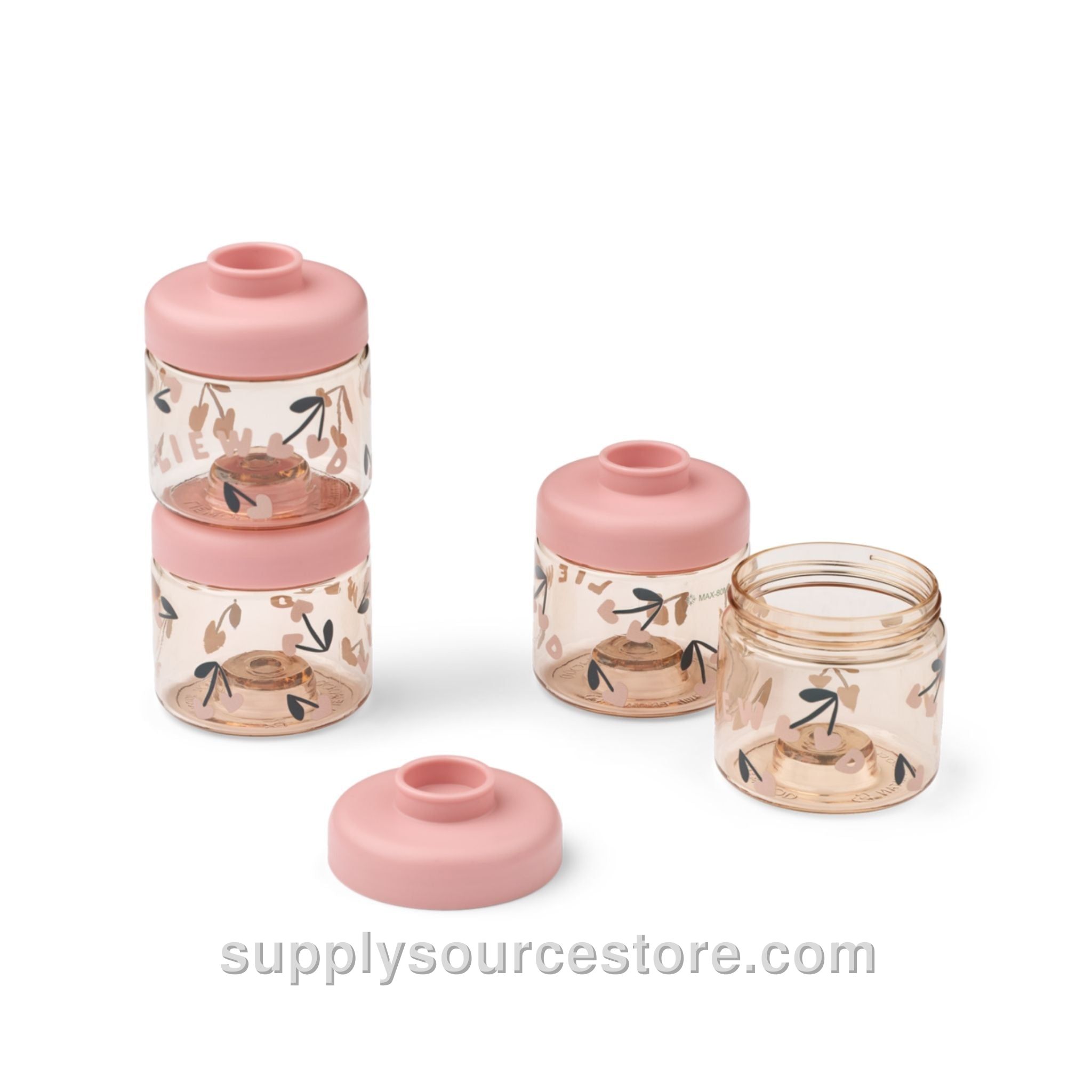 Dominique Baby Food Boxes - Cherry Heart / Rosey