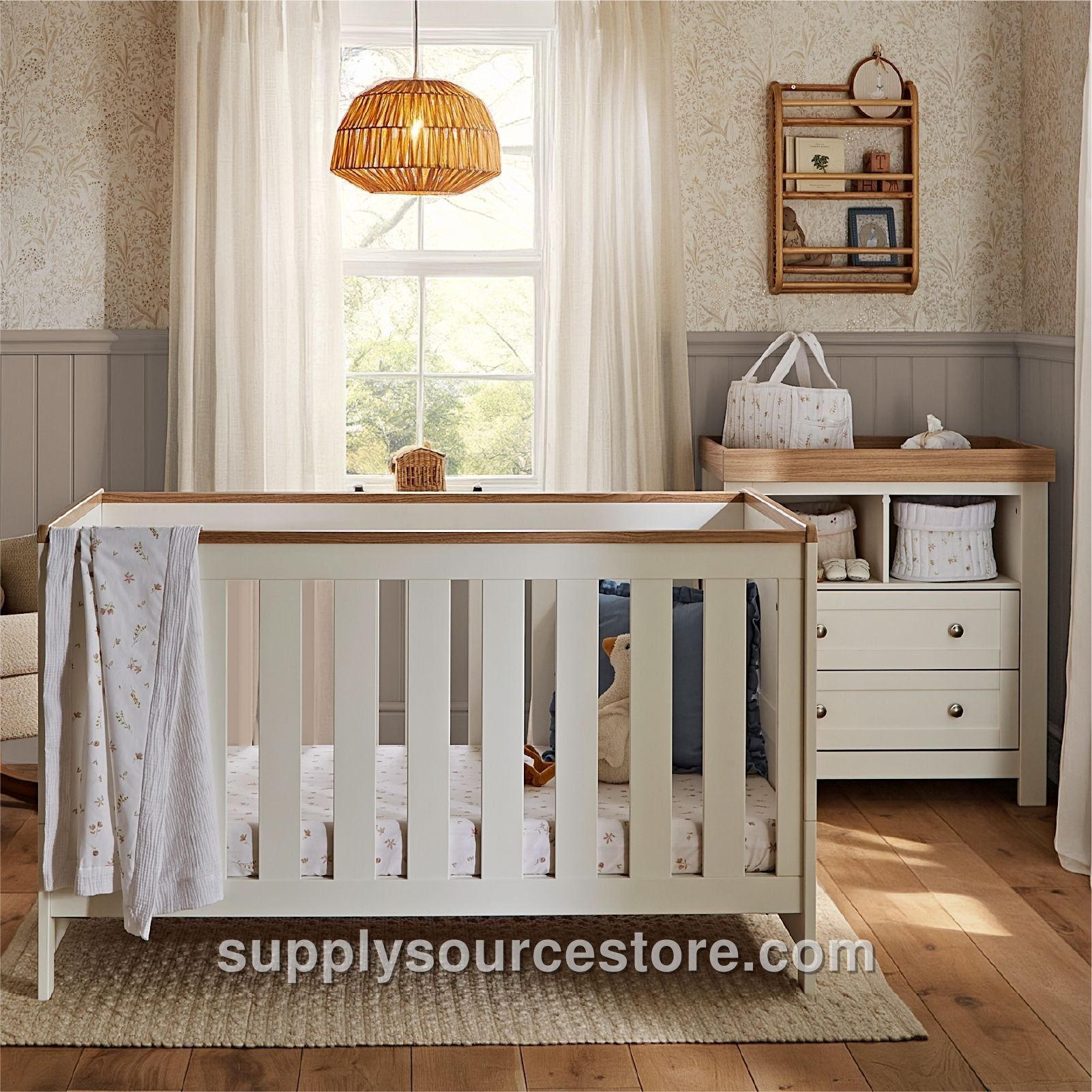 Burford 2 Piece Nursery Furniture Set - White & Oak