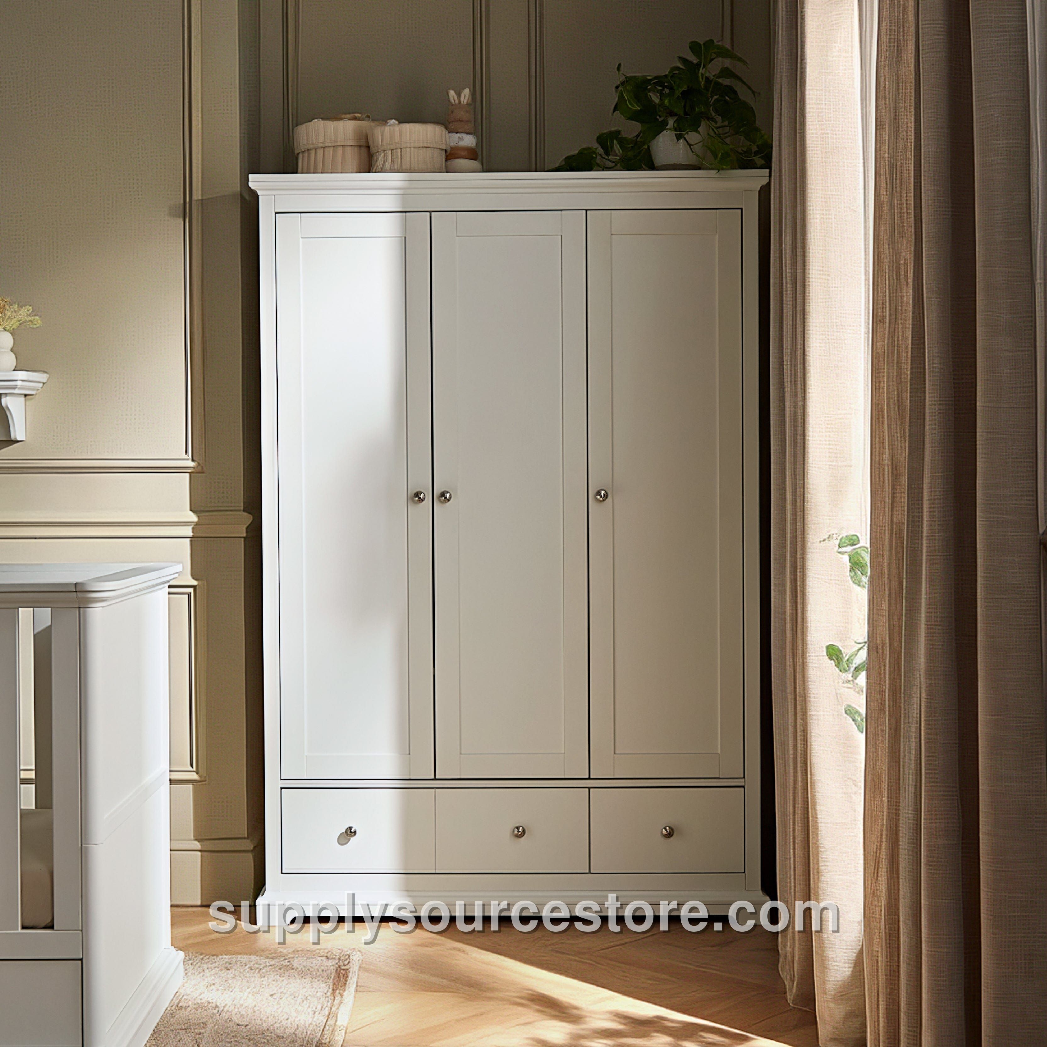 Beaumont Triple Wardrobe - White