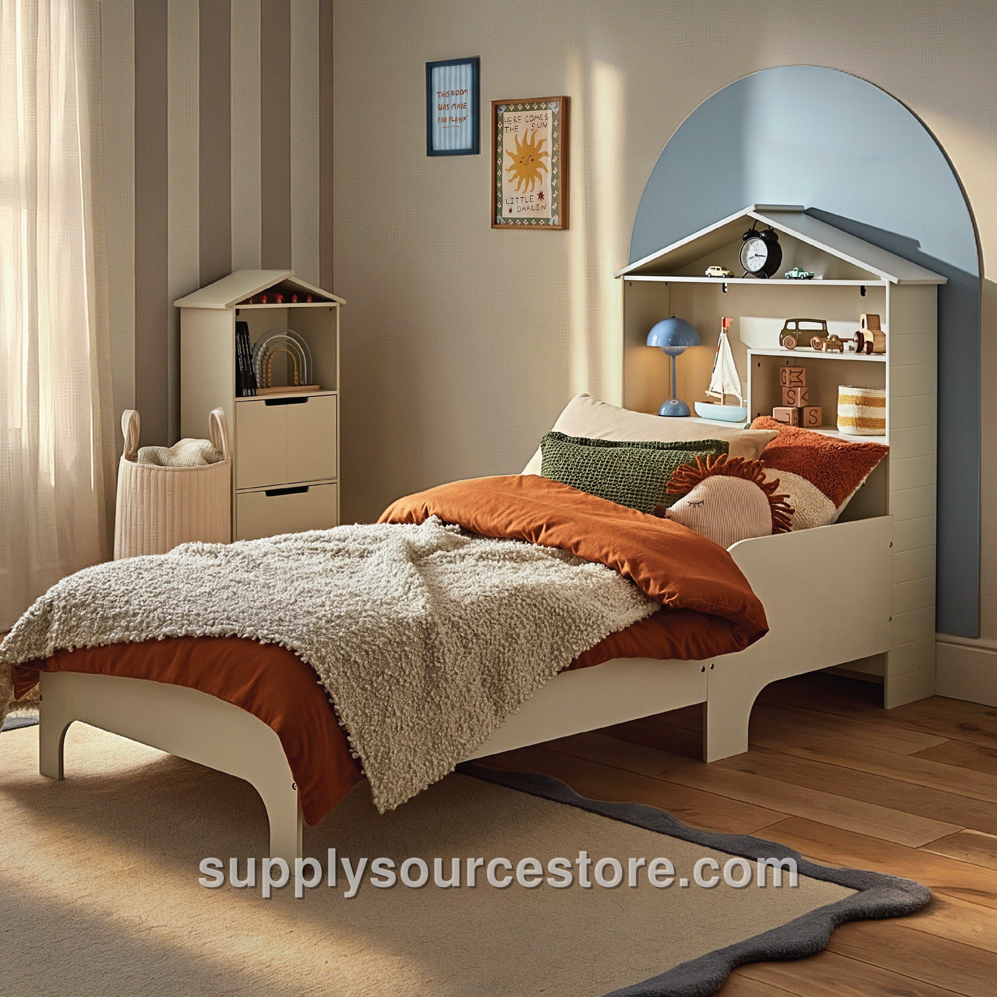 Play House Single Bed with Storage - Pebble