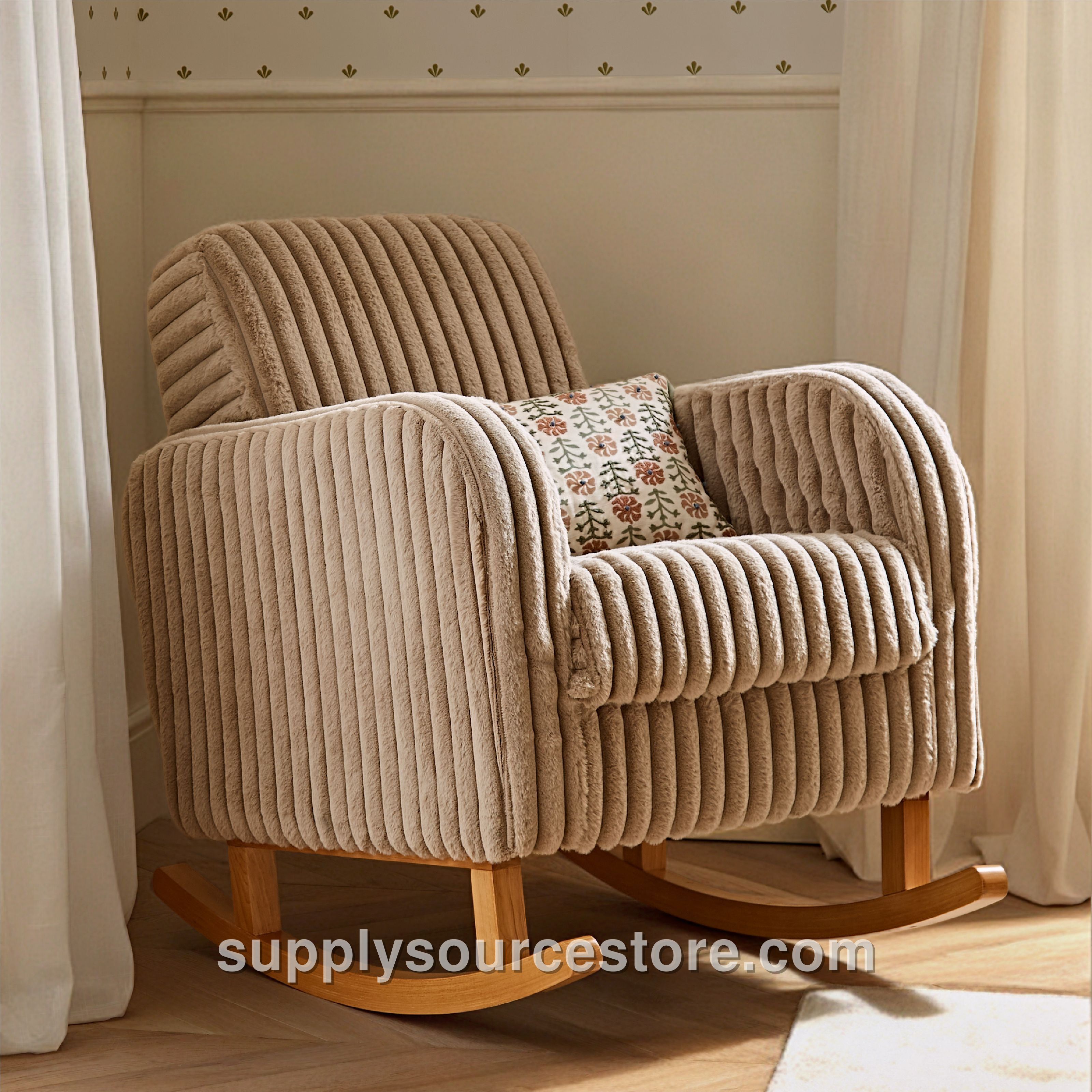 Etta Faux Fur Nursing Chair - Mink