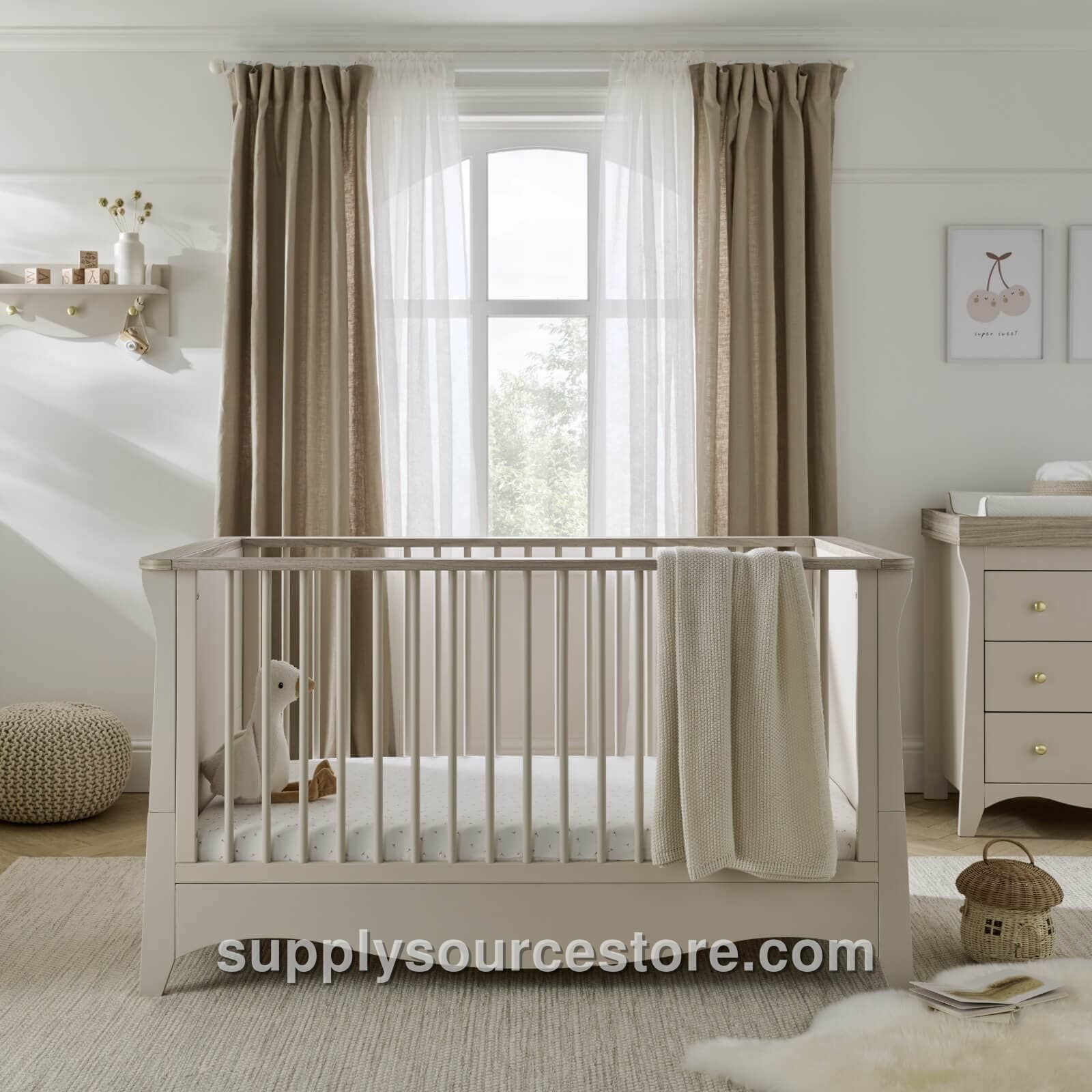 Clara Cot Bed - Cashmere & Ash