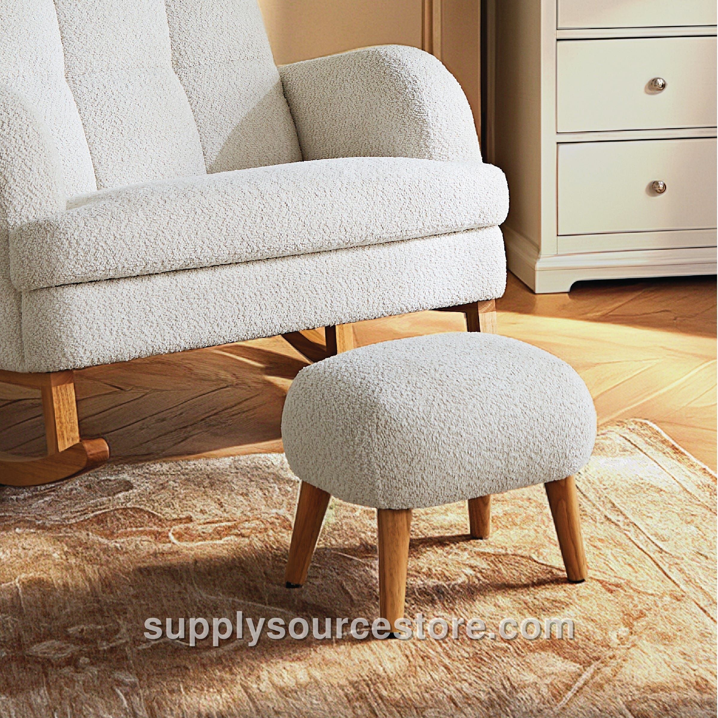 Etta Foot Stool - Boucle Off White