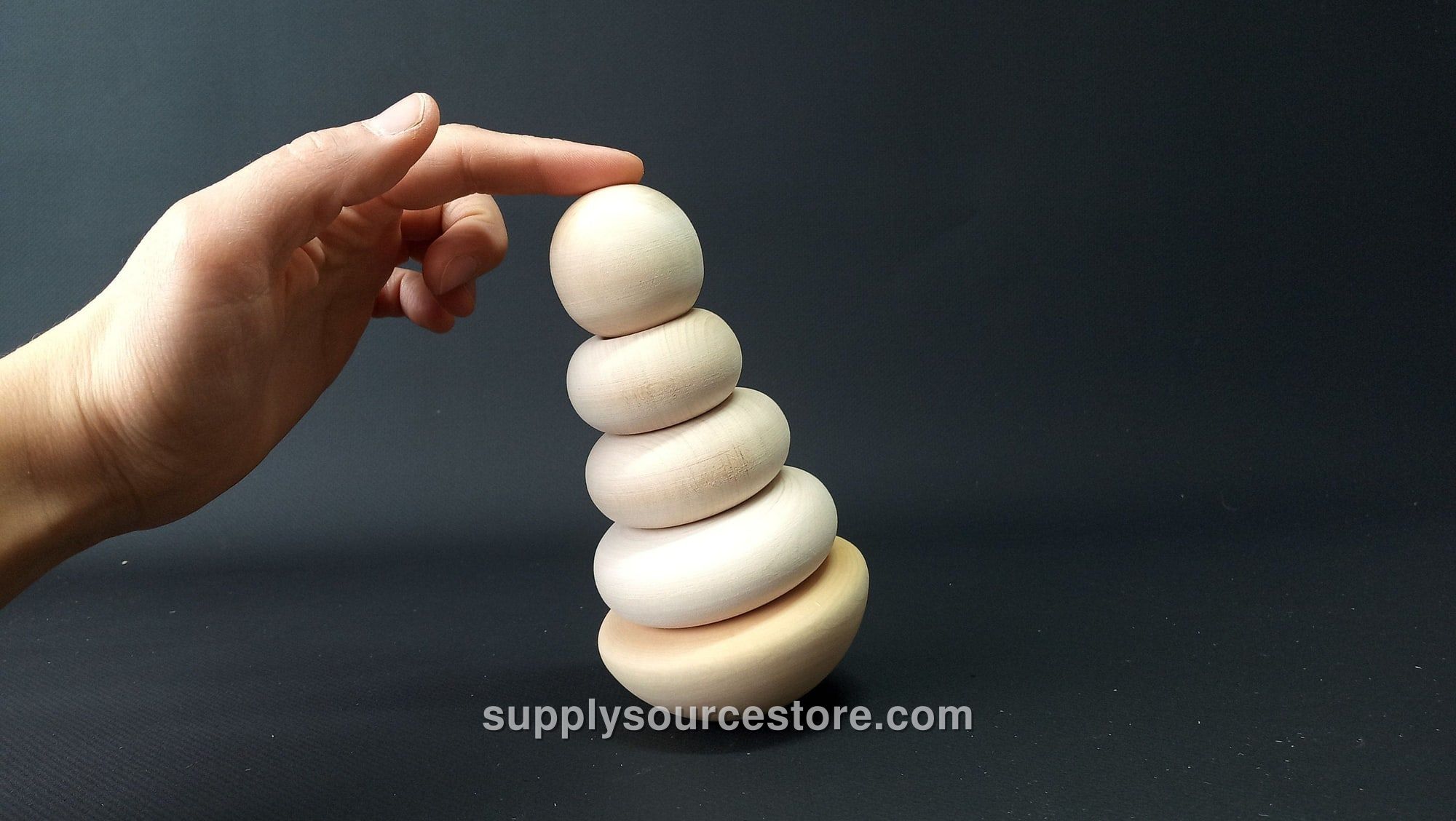 Wobbly Wooden Stacking Toy Baby, Wooden Ring Stacker, Wooden Pyramid, Educational Montessory Baby Toy, Kids Learning Toy, Baby Birthday Gift