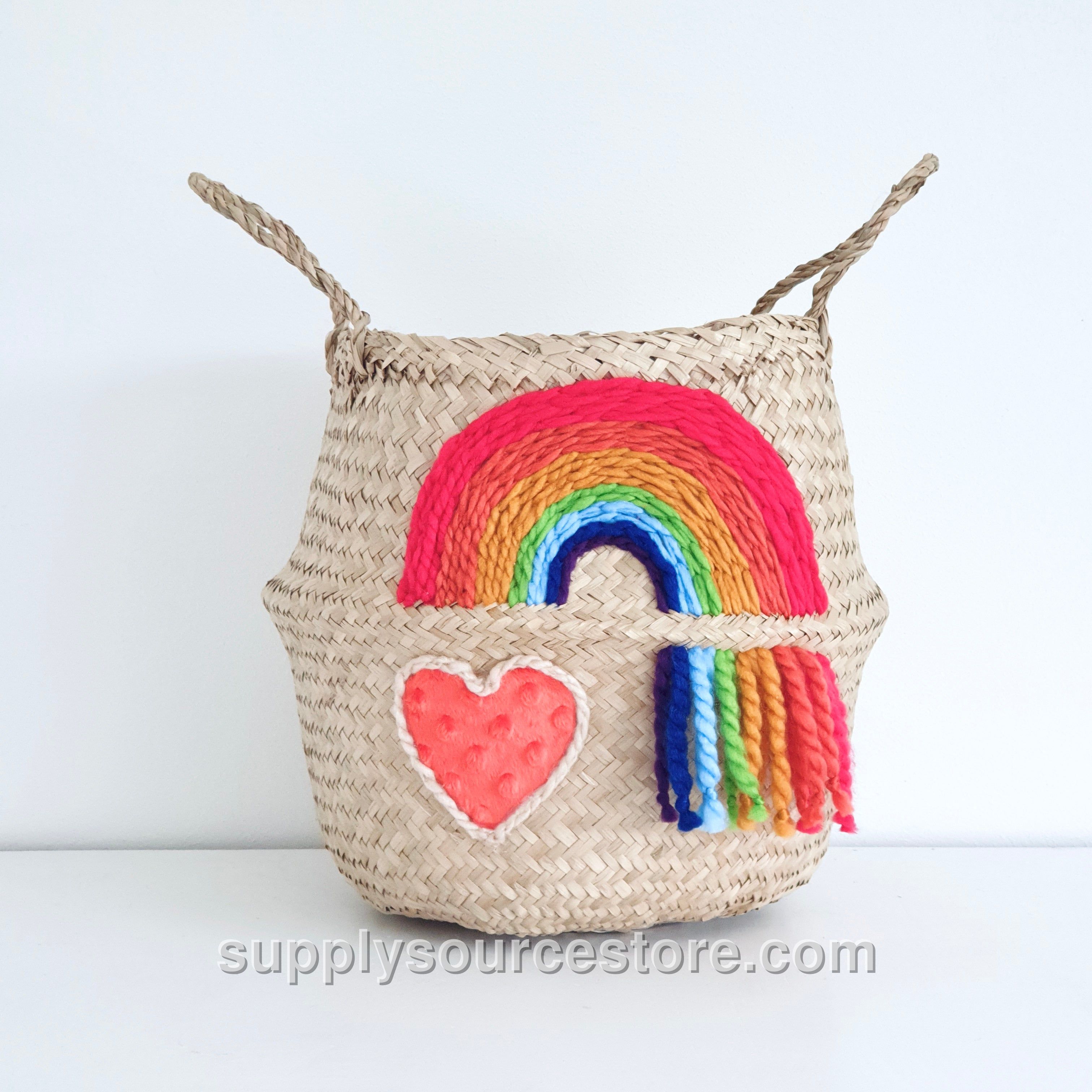 Rainbow & Heart Basket - Large