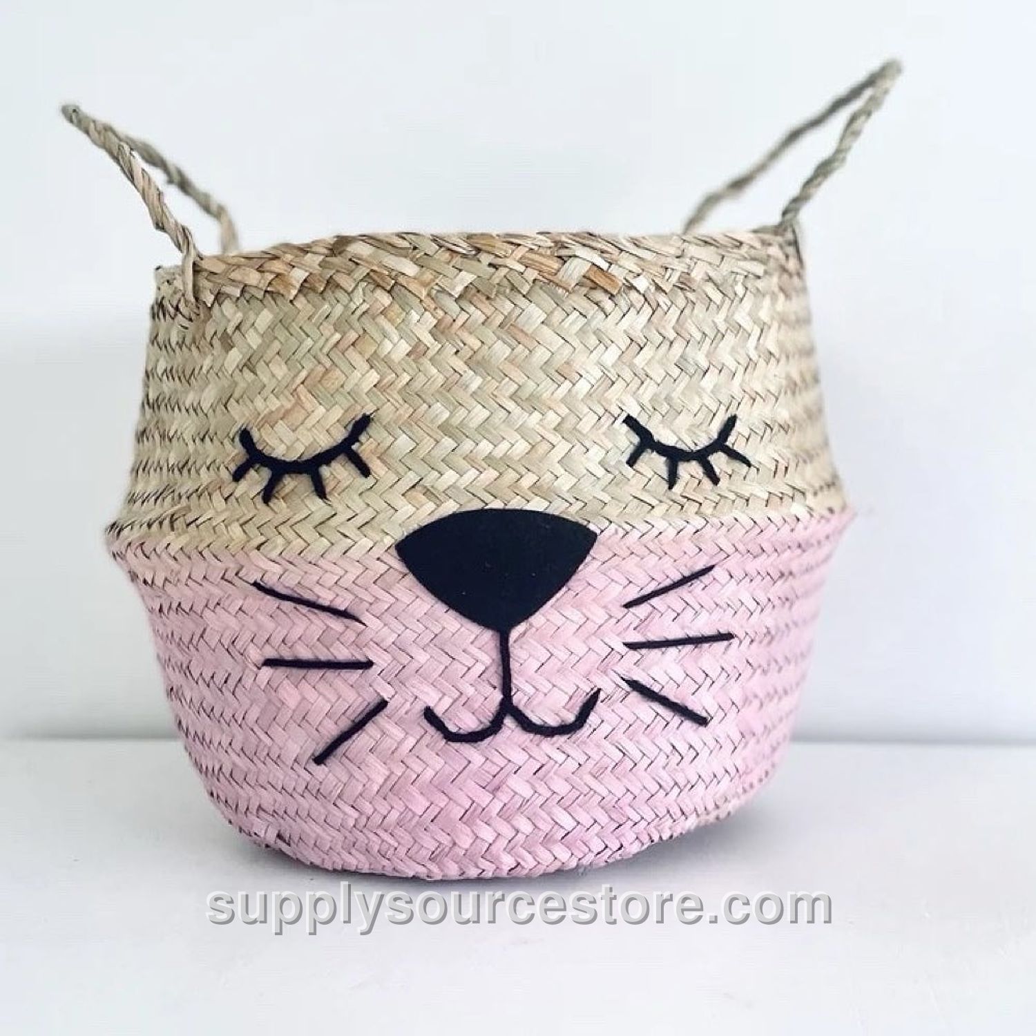 Pink Eyelash Whiskers Basket - Large