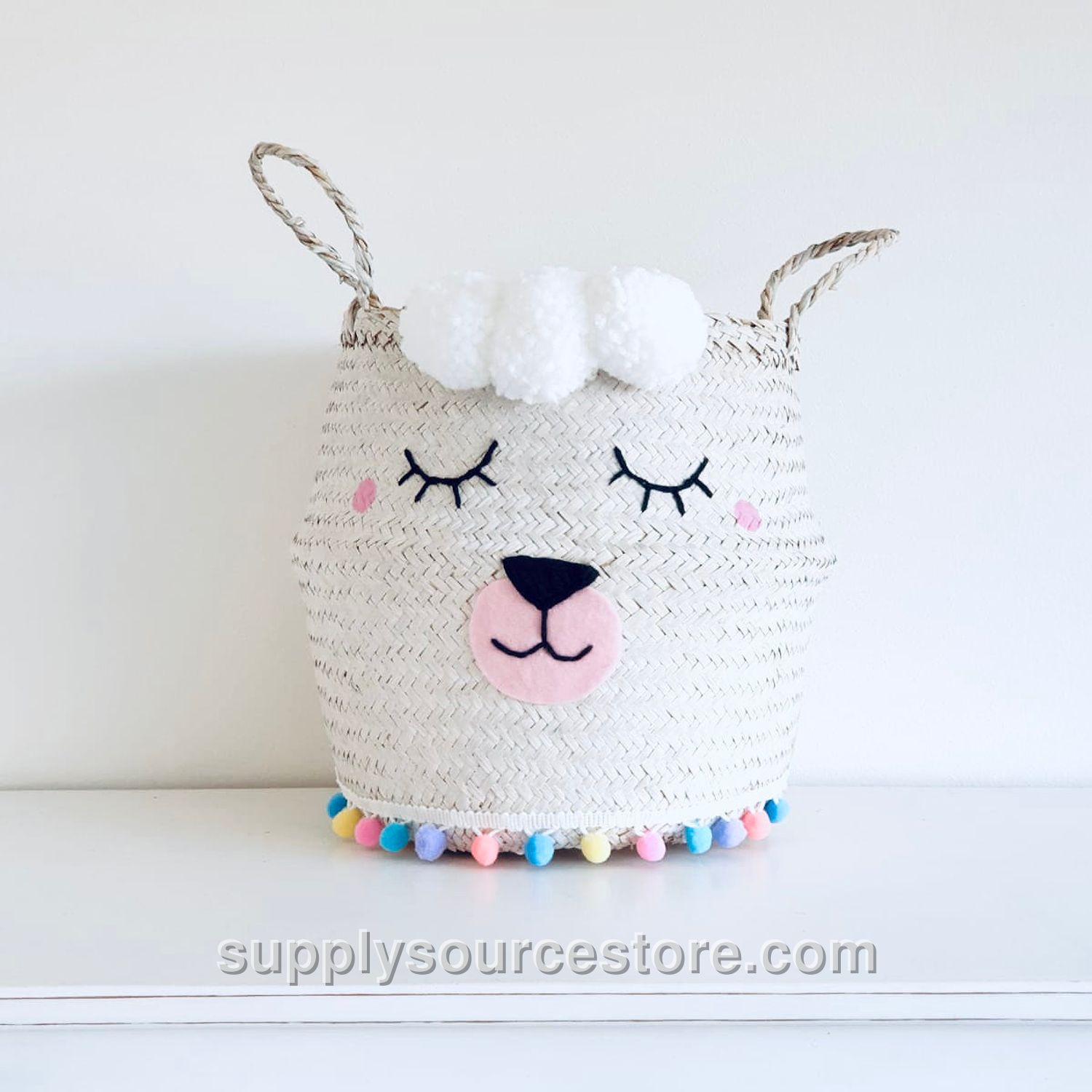 Lucy Llama Pom Basket - Large
