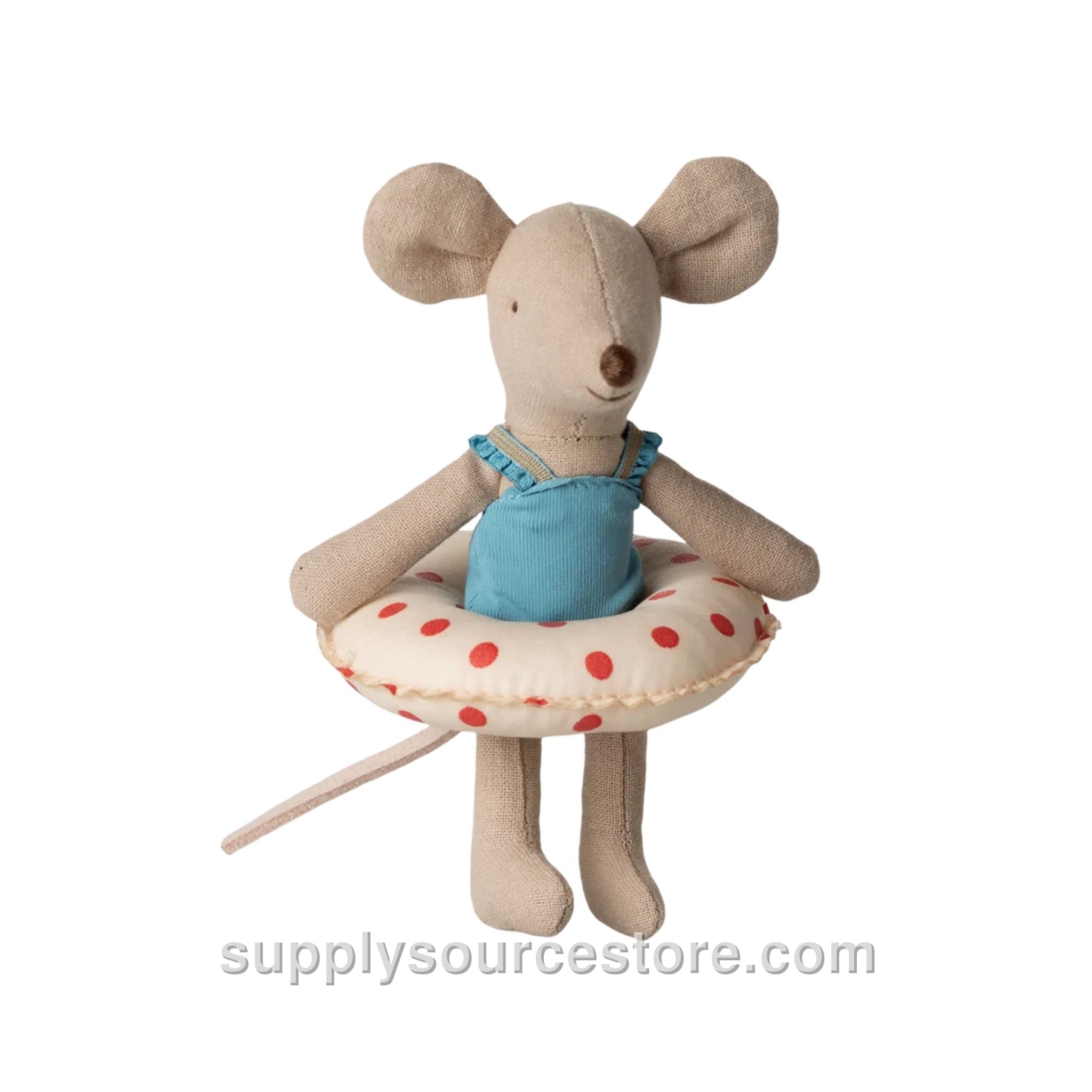 Little Sister Beach Mouse with Float - Red Dots