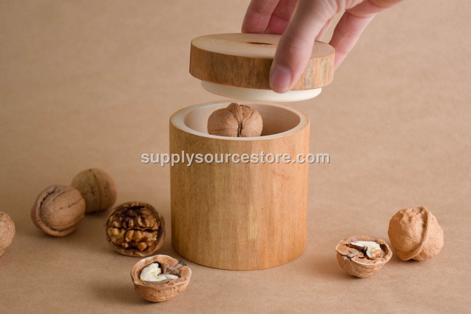 Log Wooden Box with Lid