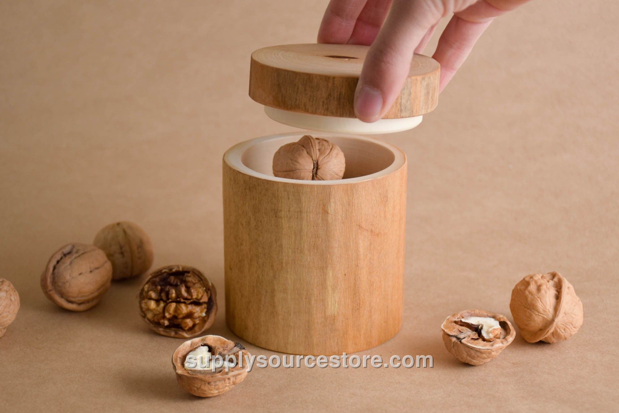 Log Wooden Box with Lid