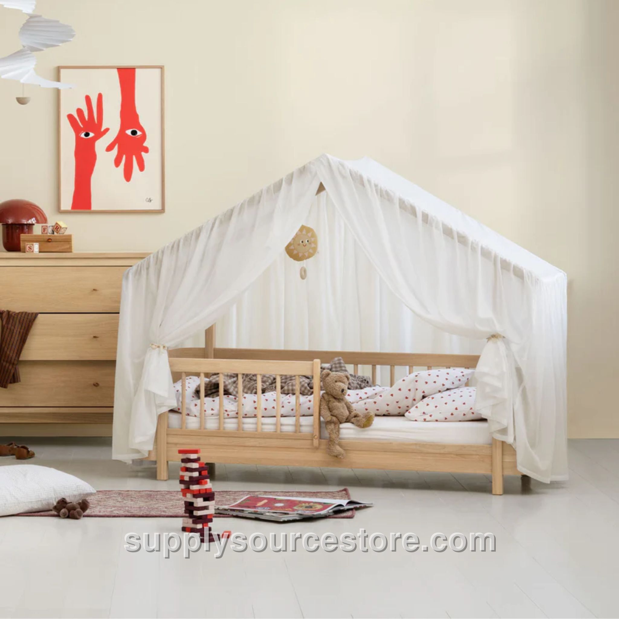 Wood Mini + House Bed - Oak