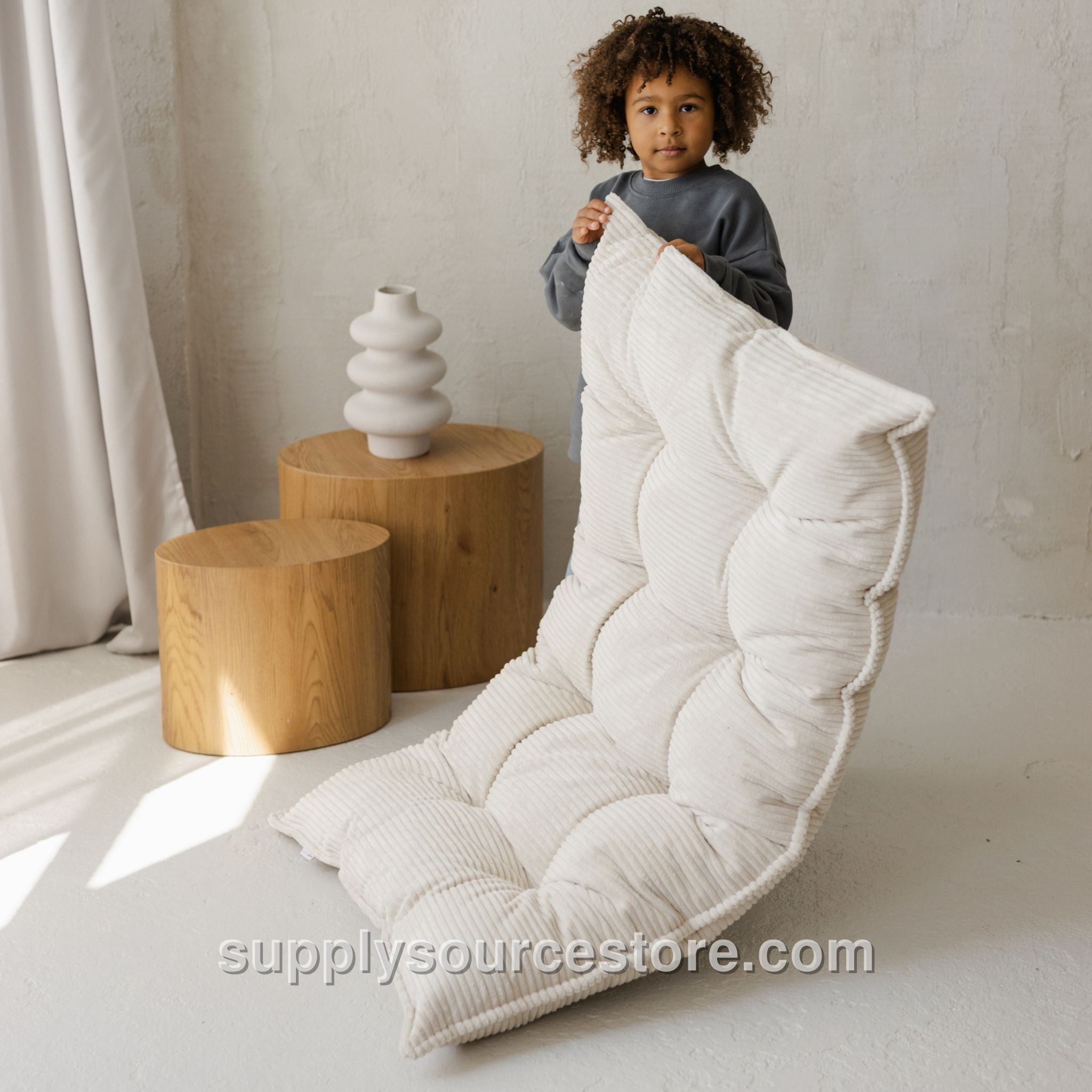 Corduroy Floor Cushion - Ecru