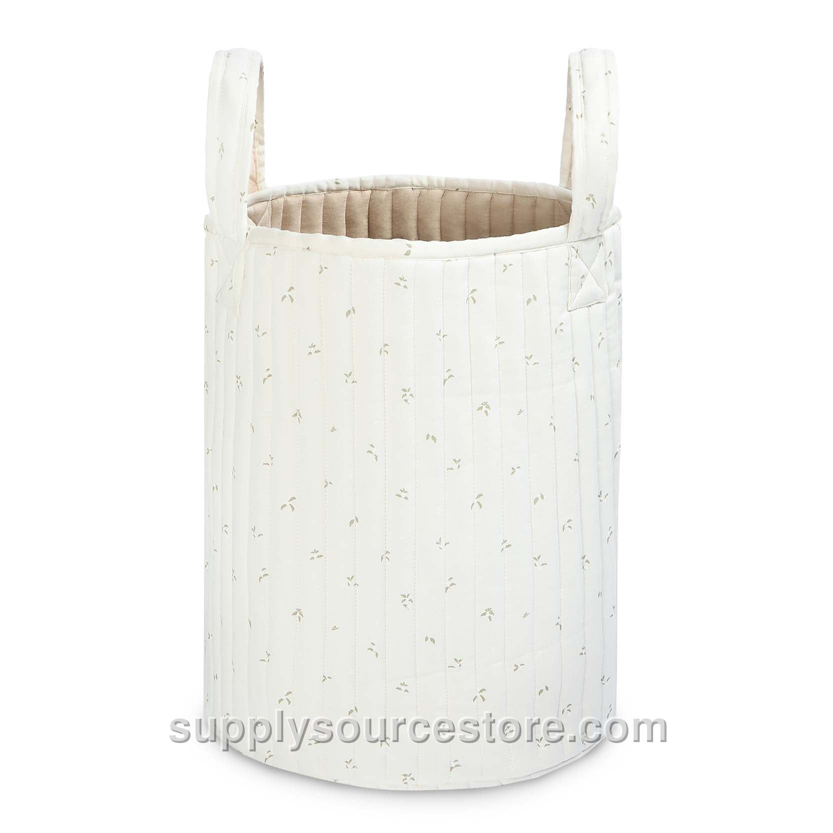 Large Quilted Storage Basket - Nettle Scatter / Birch