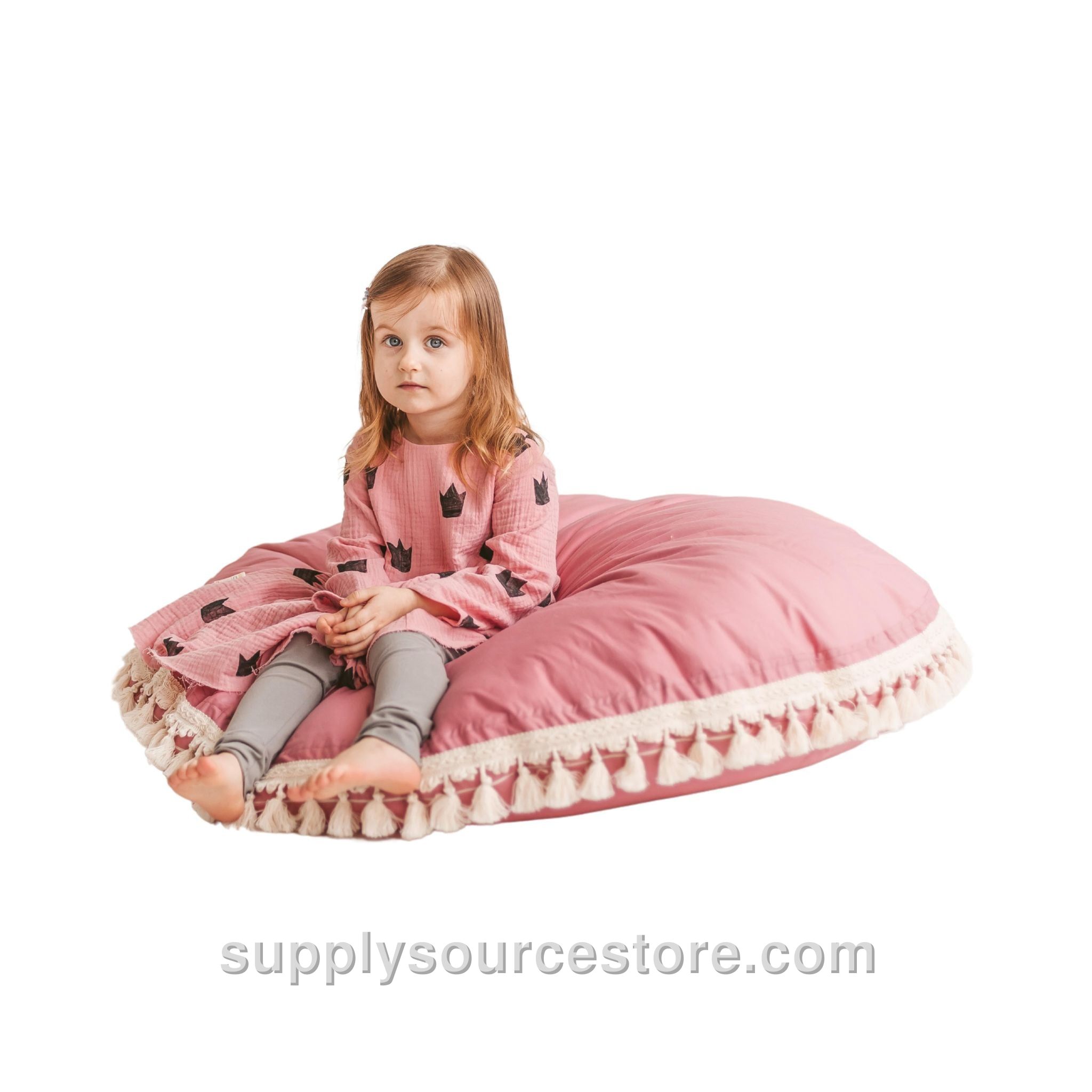 Tassel Floor Cushion - Rose