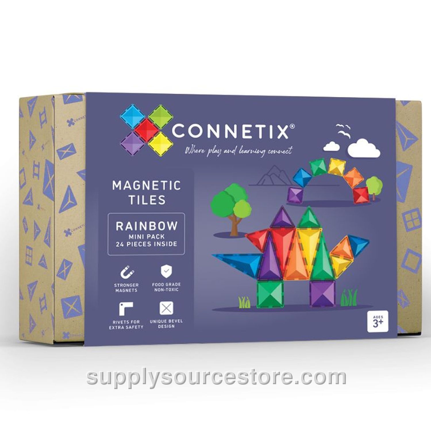 Magnetic Tiles 24 Piece Rainbow Mini Pack