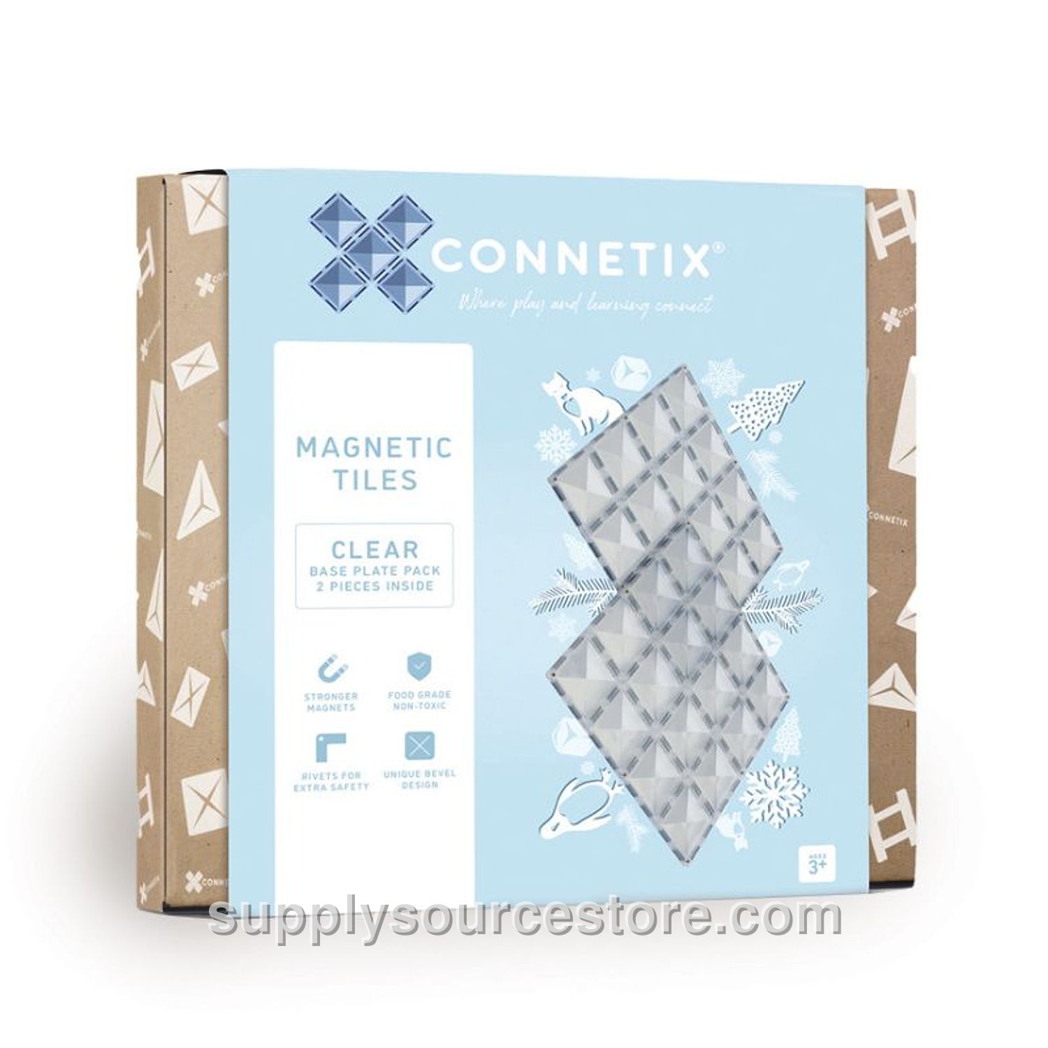 Magnetic Tiles 2 Piece Base Plate Pack - Clear