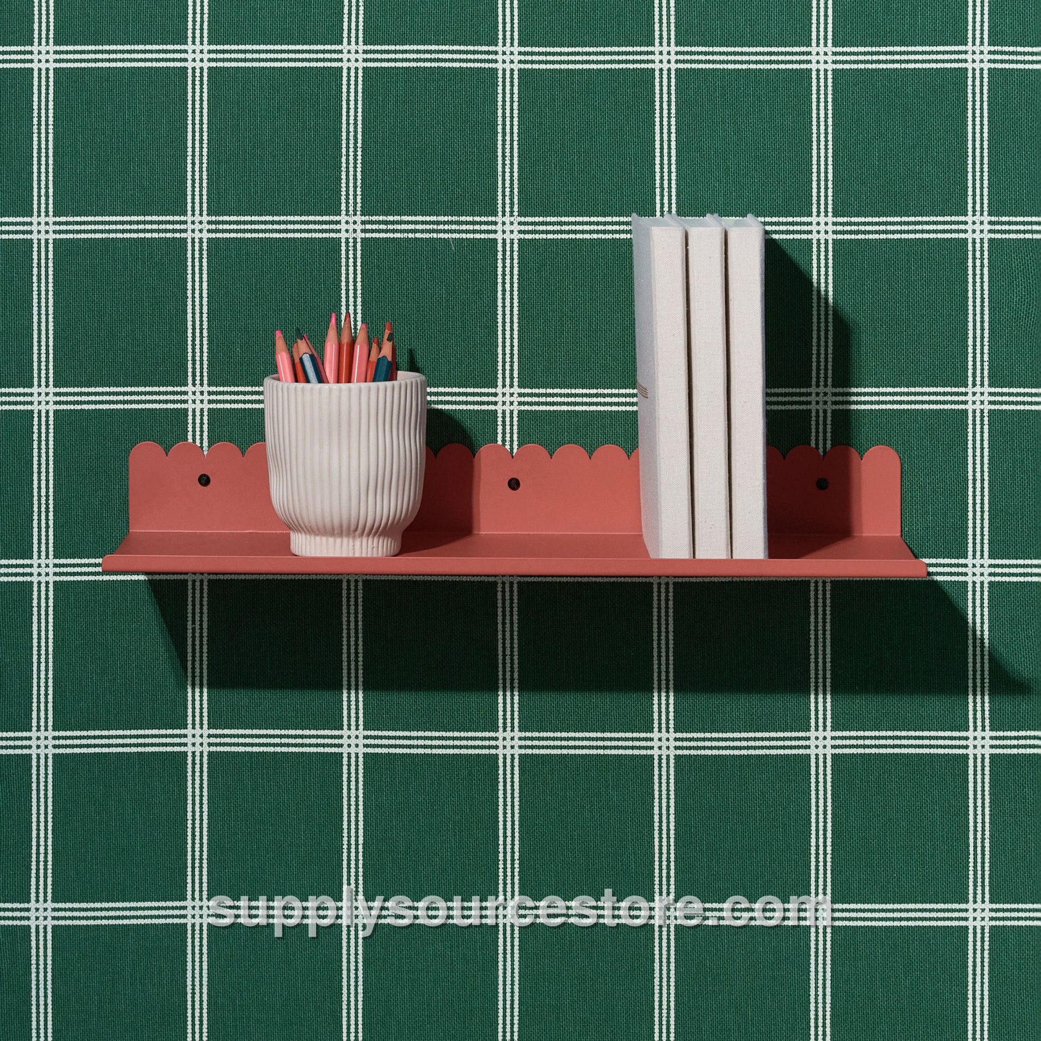 Lacquered Steel Large Wall Shelf - Burnt Red