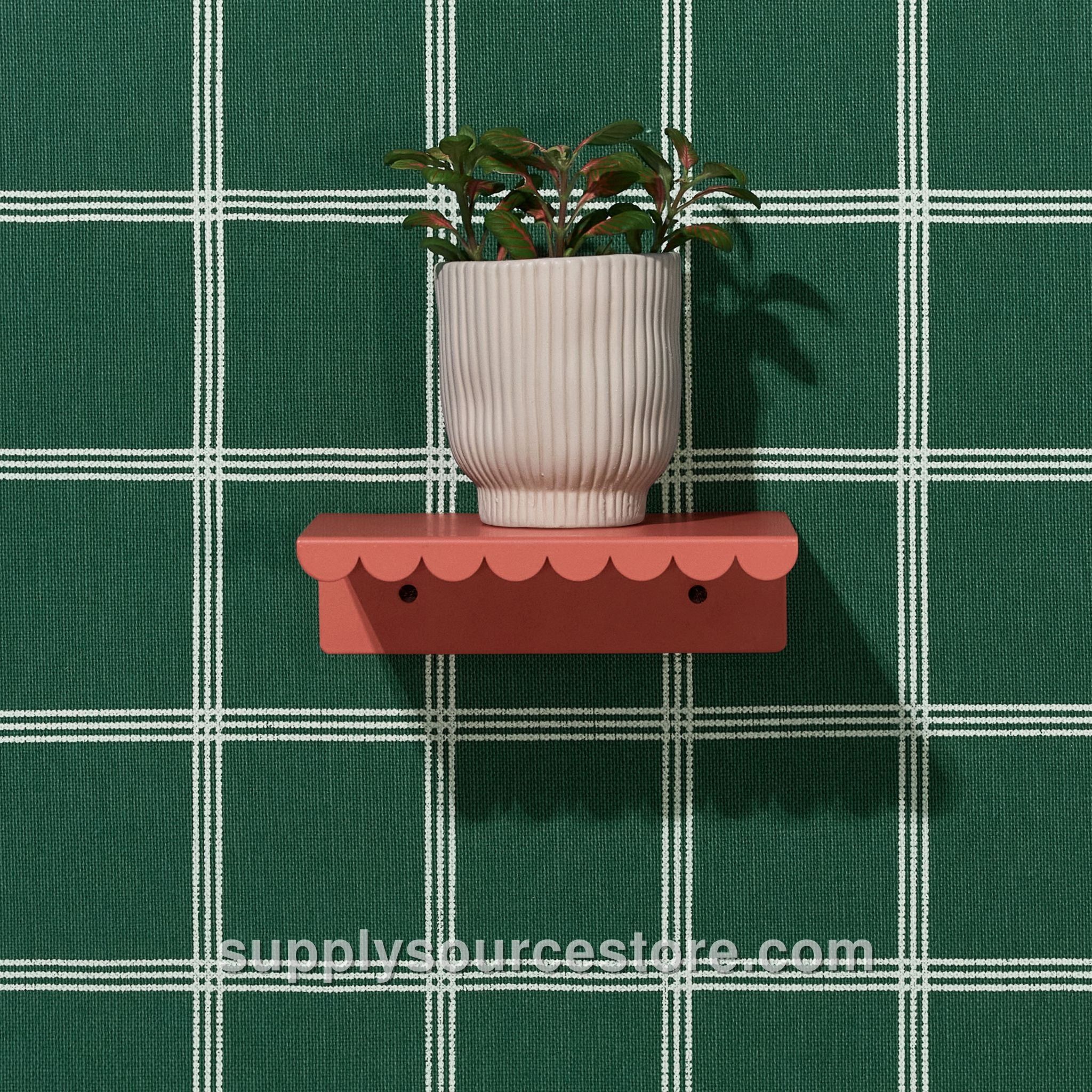 Lacquered Steel Small Wall Shelf - Burnt Red