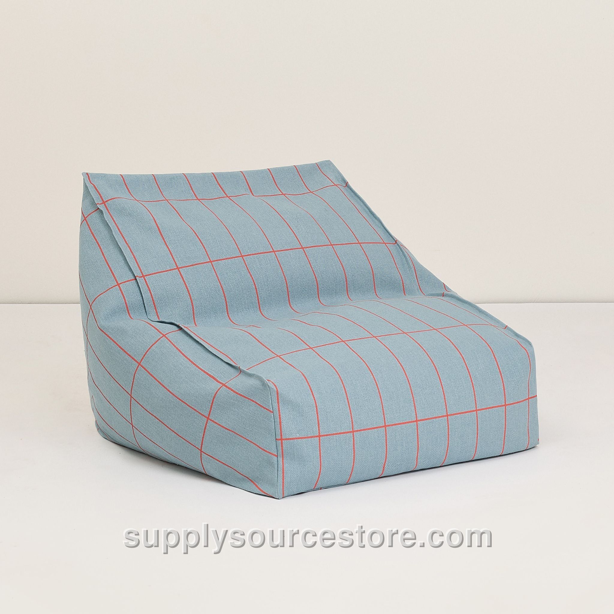 Vibes Armchair Beanbag - Blue Red Grid