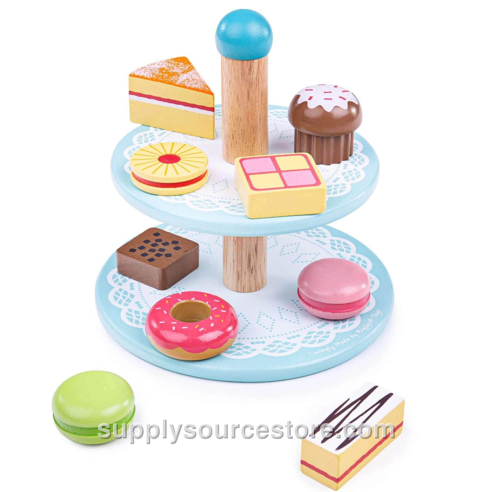 Wooden Cake Stand With Cakes