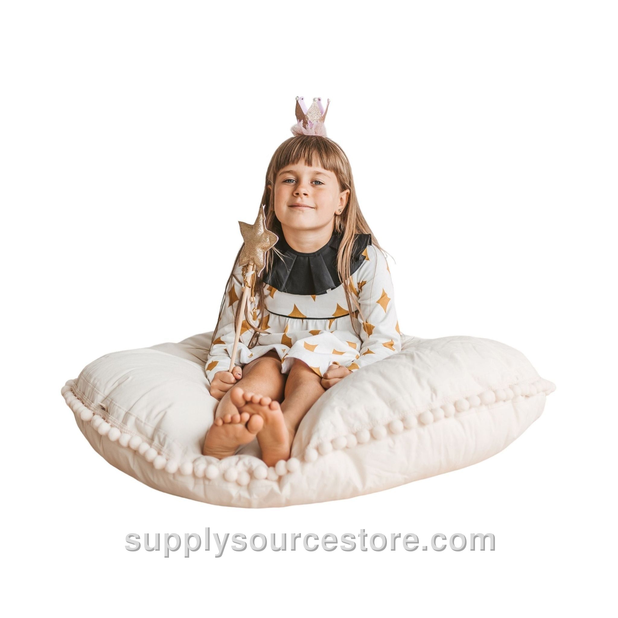 Pom Floor Cushion - Ecru
