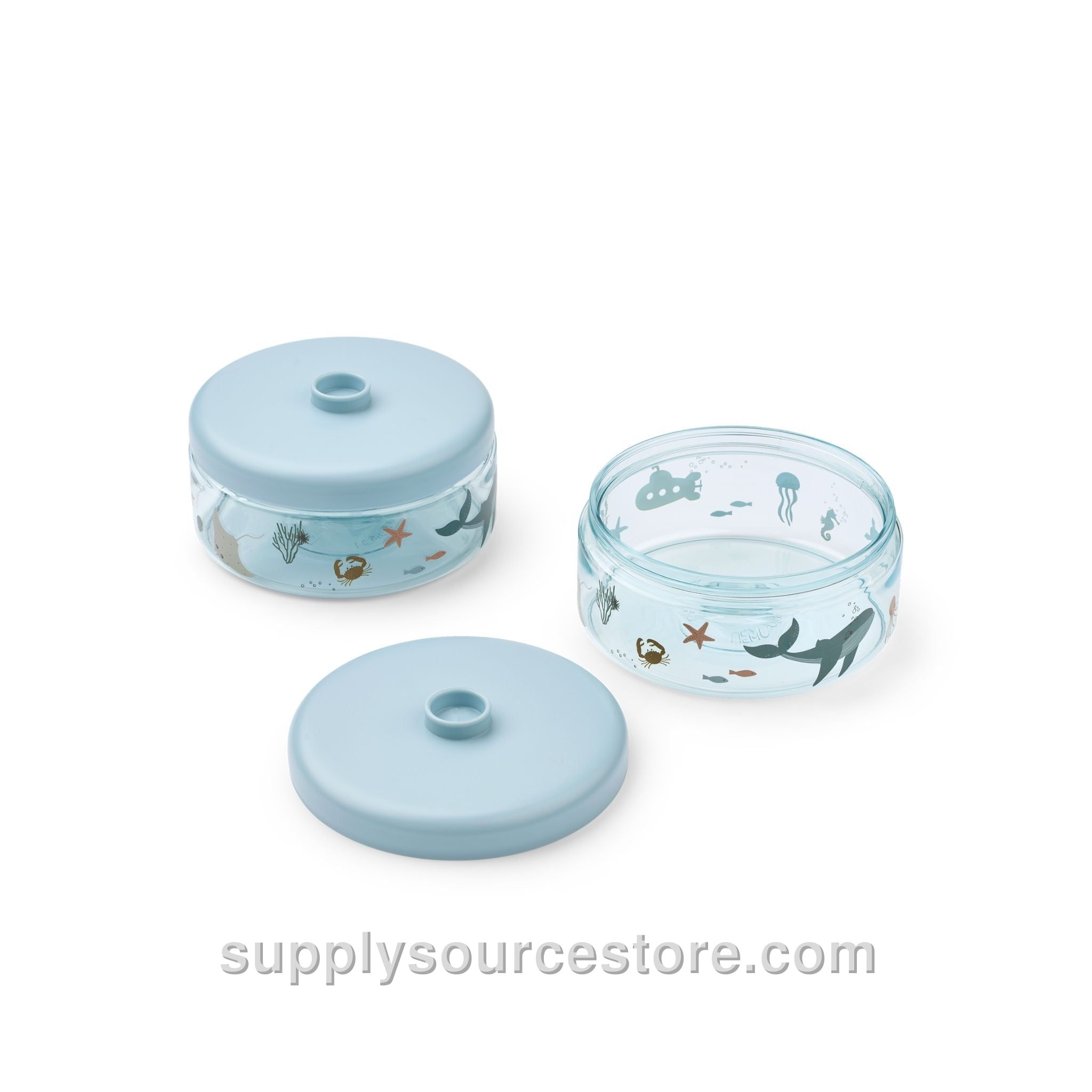 Dominique Baby Food Pots 500ml 2 Pack - Sea Creature / Sandy