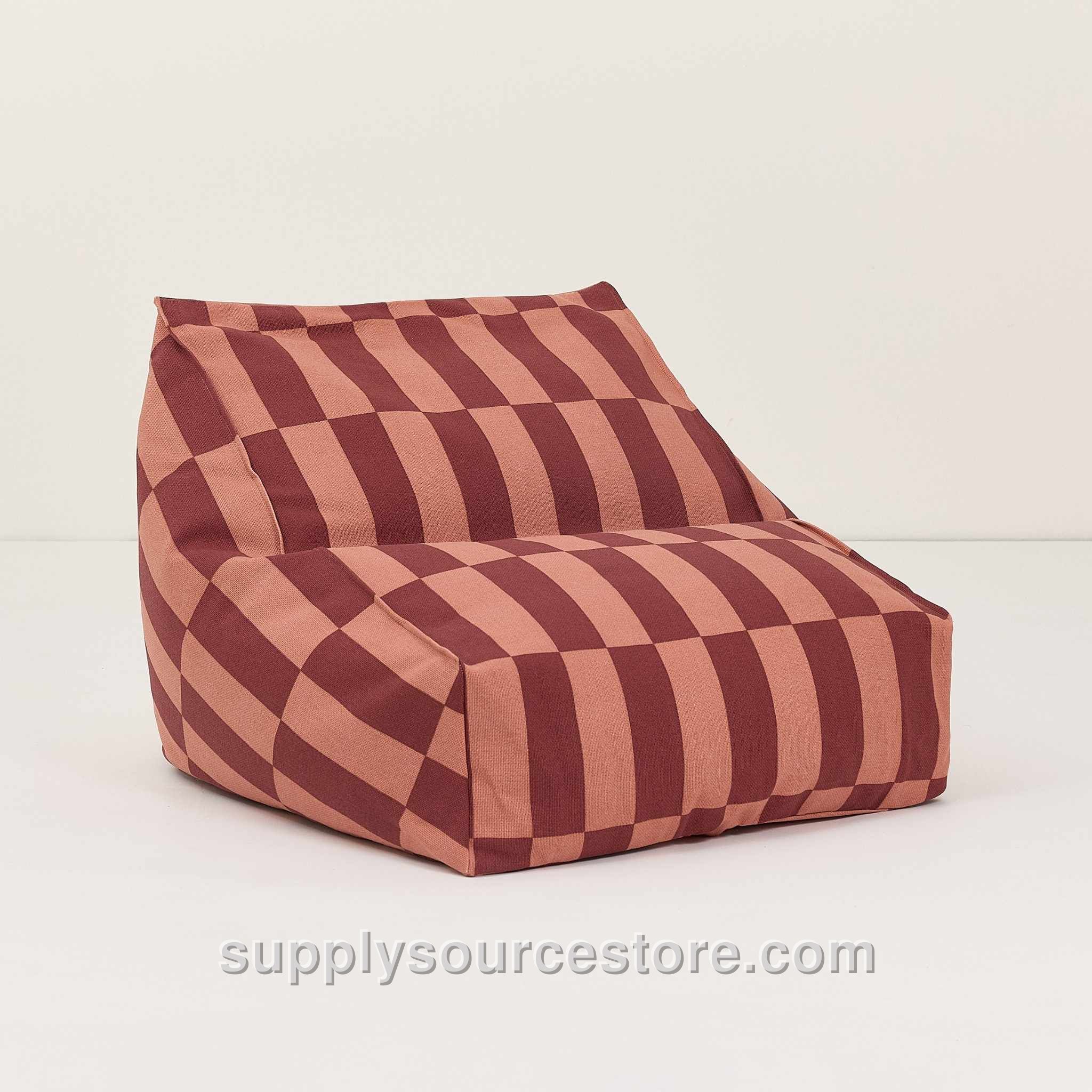 Vibes Armchair Beanbag - Maroon Tiles