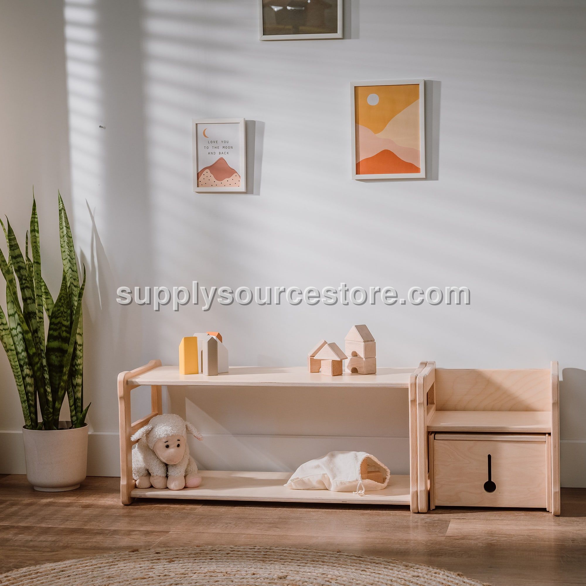 Montessori Bench With Drawers Kids