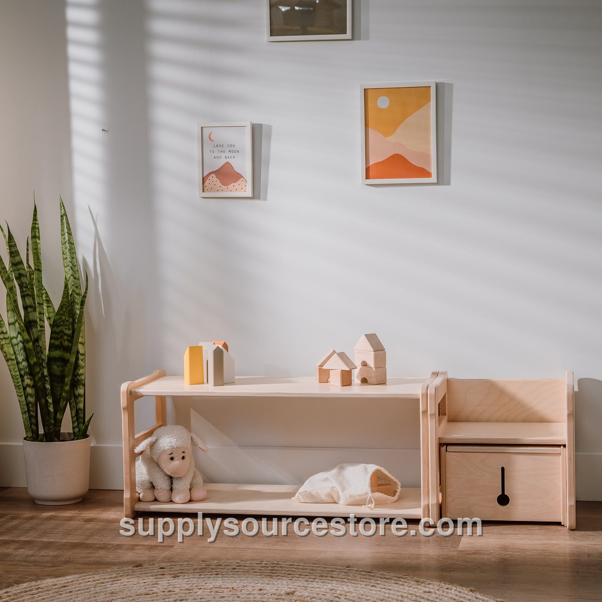 Montessori Bench With Drawers Kids