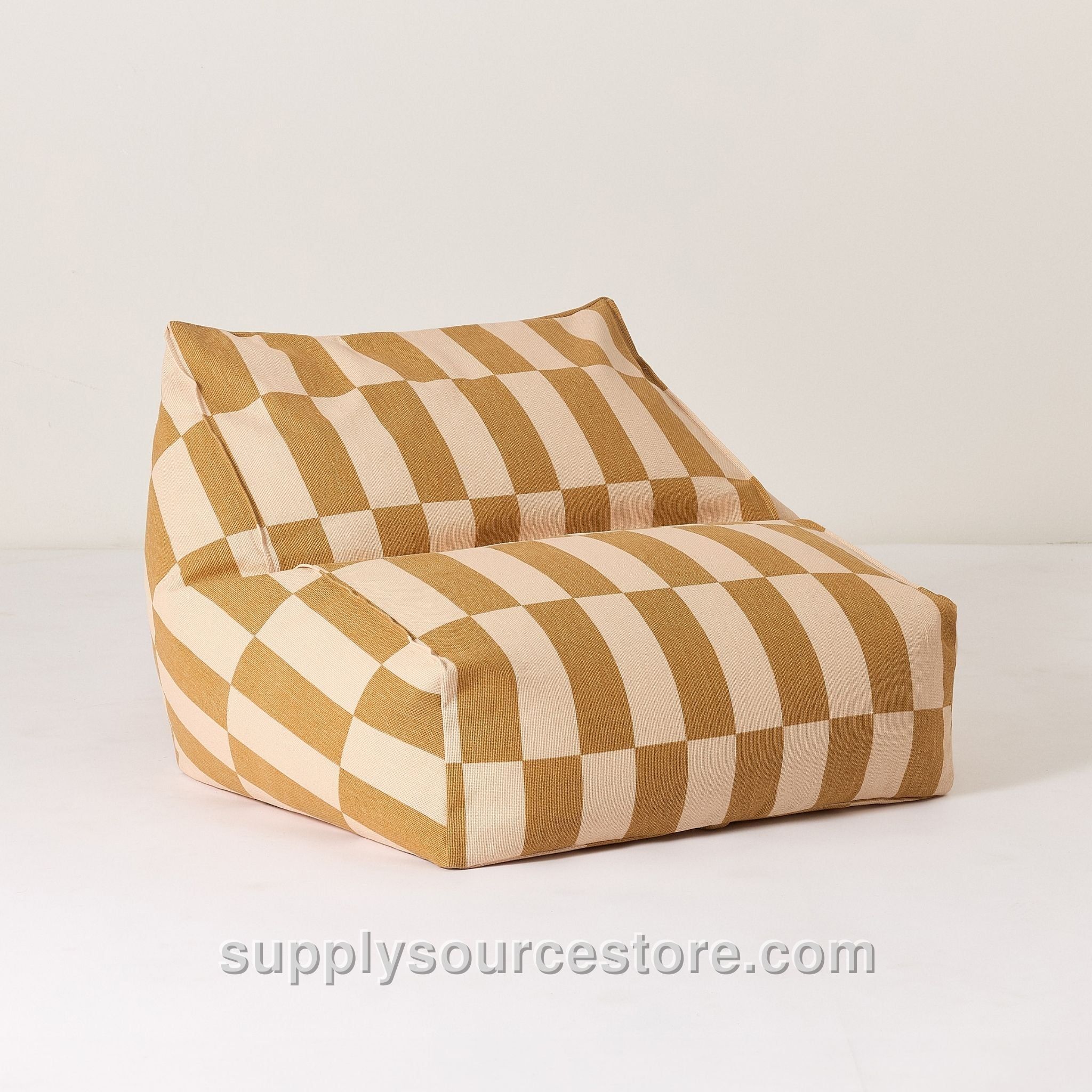 Vibes Armchair Beanbag - Mustard And Sand Tiles