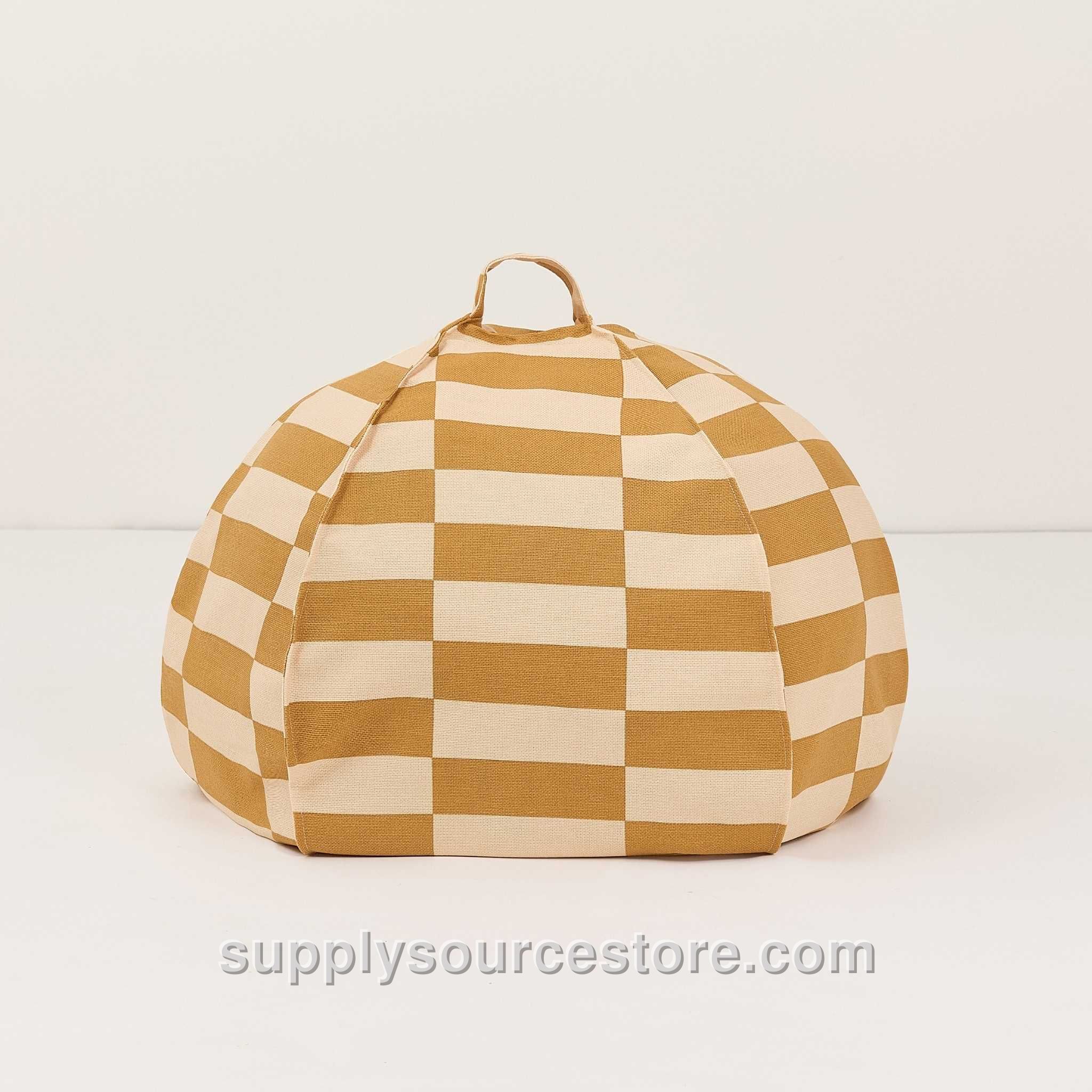 Vibes Round Beanbag - Mustard And Sand Tiles