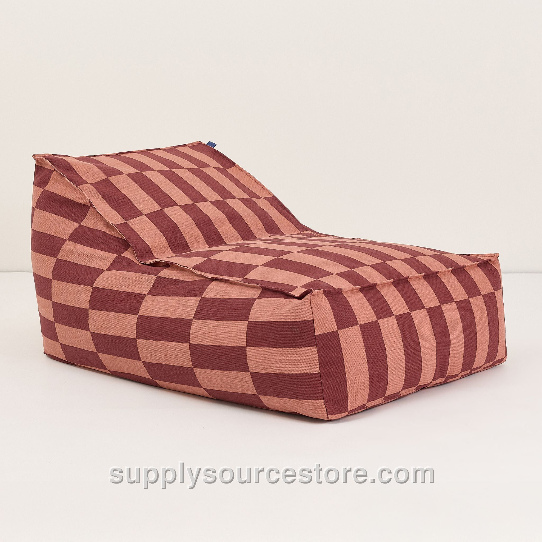 Vibes Long Beanbag - Maroon Tiles