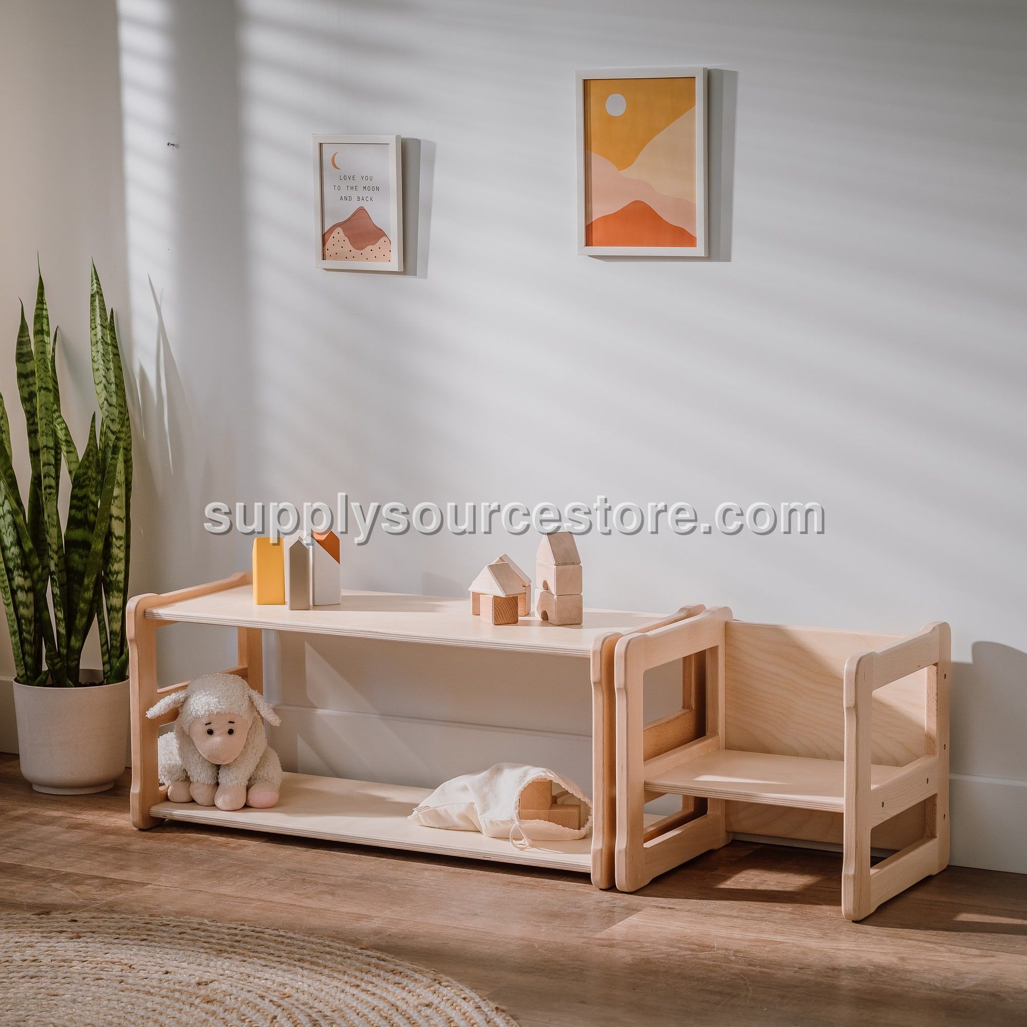 Montessori Shelf Set Beech Wood Small