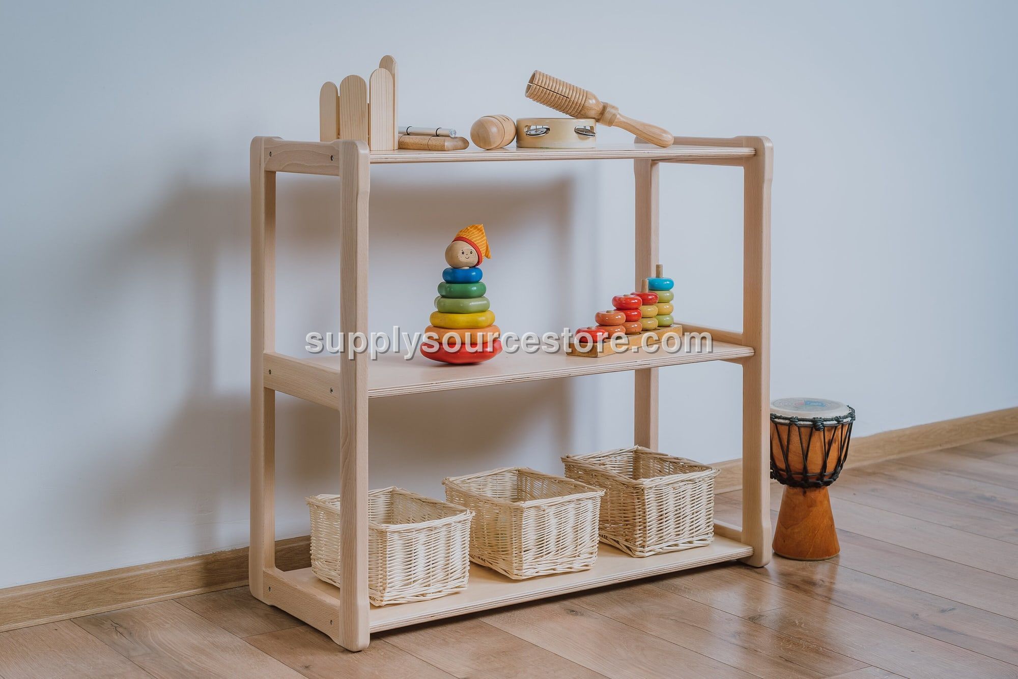 White Montessori Bookshelf Shelf Set