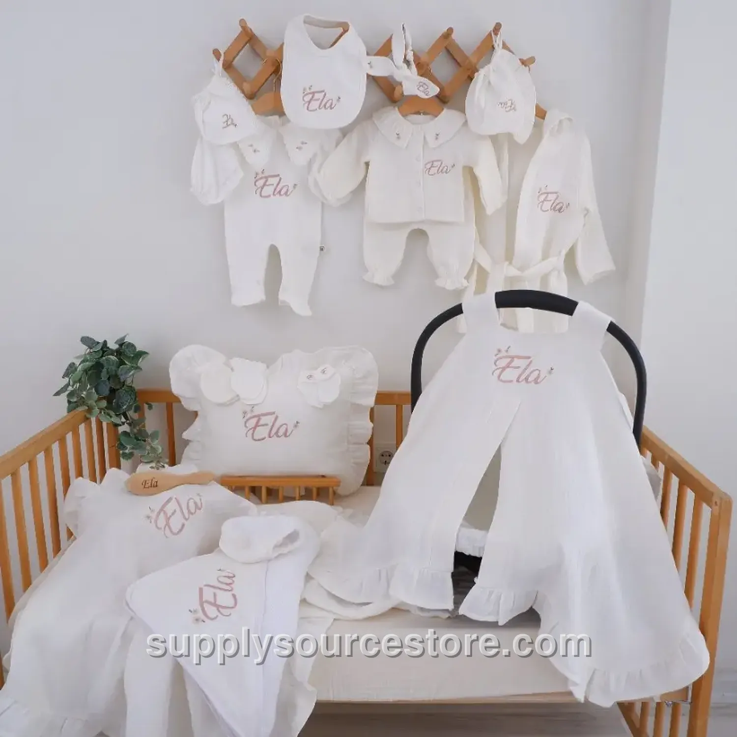 Muslin Bathrobe, Towel & Mitt Set