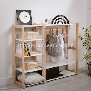 Montessori Clothing Rack With Maxi Shelf