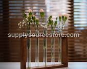 Test Tube Flower Stand In Nut Wood Color