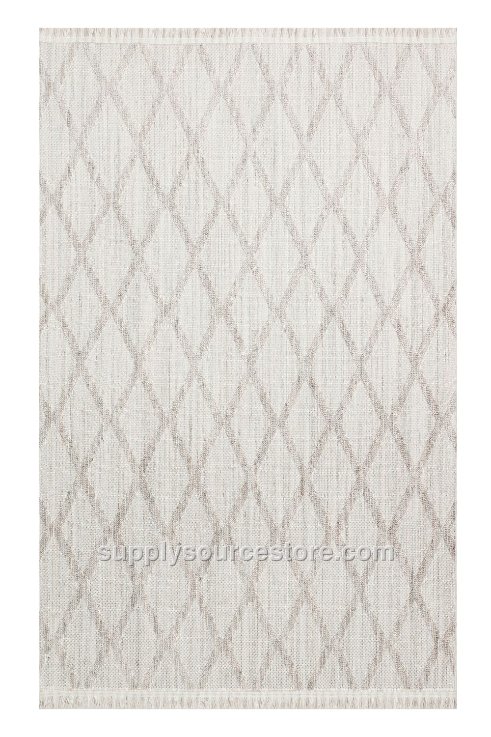 Non-Emitting Knit-Texture Fringe Rug