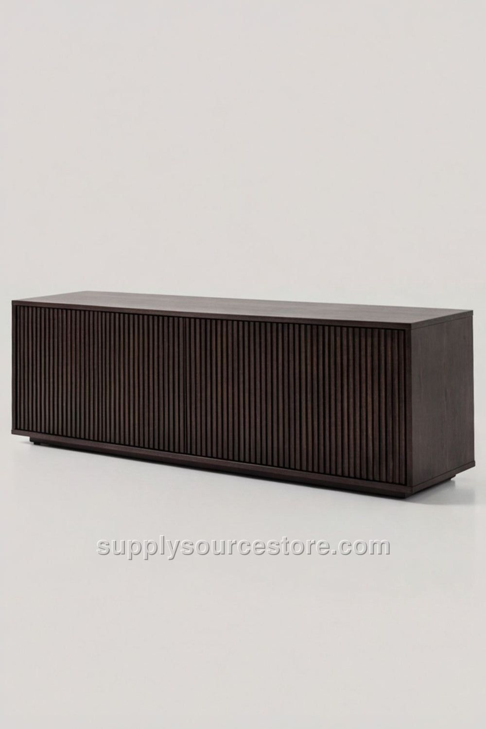 Slatted Wooden TV Console