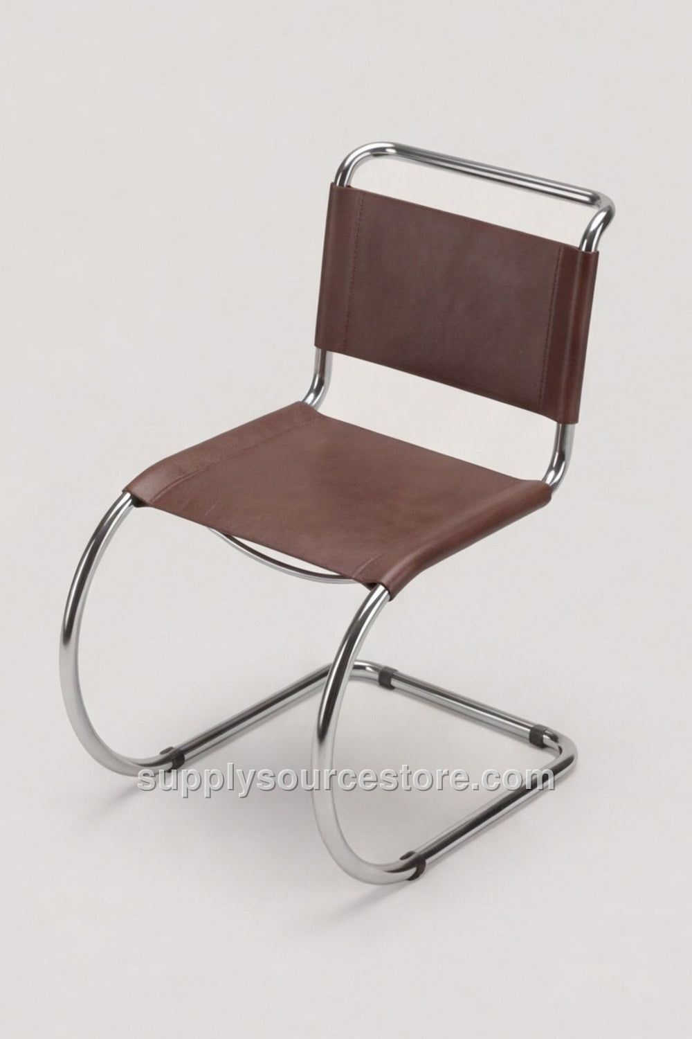 Steel Leg Leather Chair