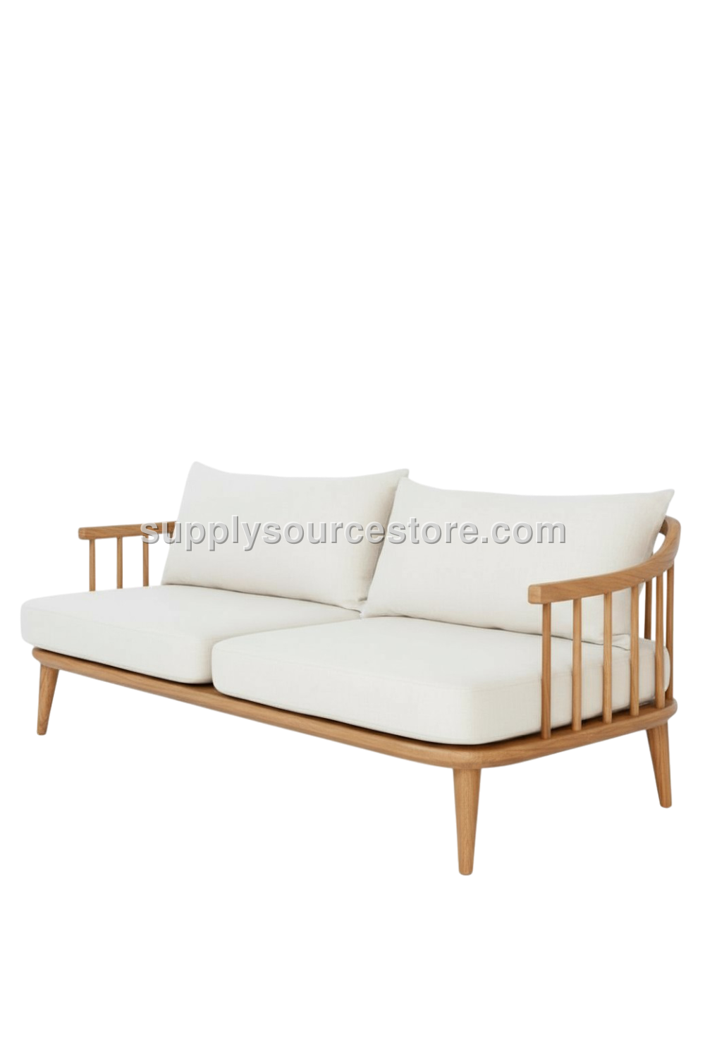 Cushioned Double Wooden Armchair