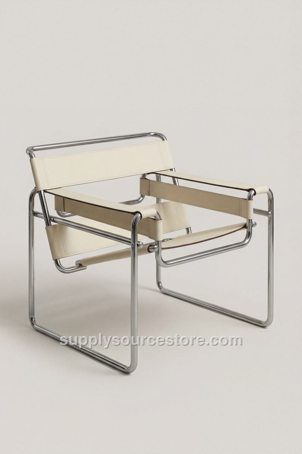 Stainless Steel & Leather Chair