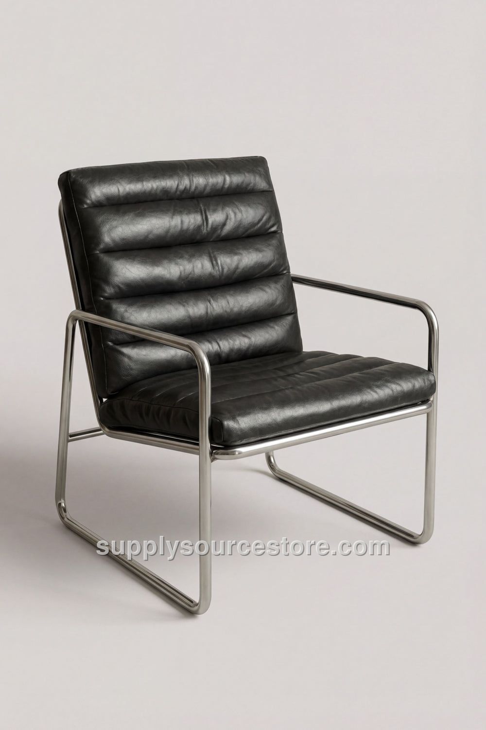 Stainless Steel and Leather Chair · SS-015347