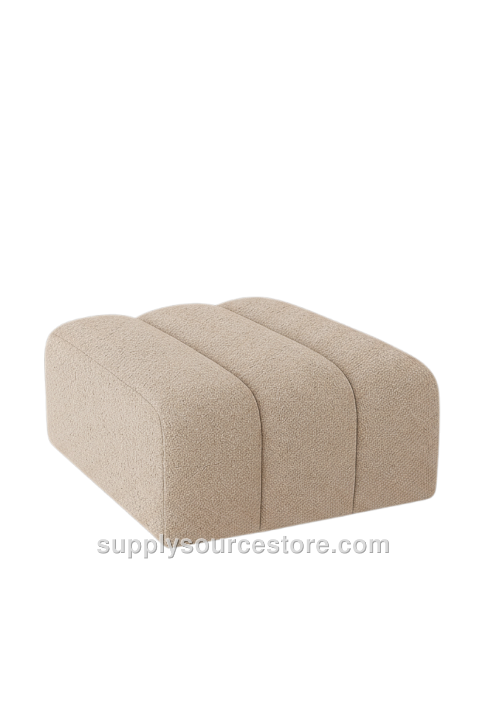 Bouclé Fabric Segmented Pouf